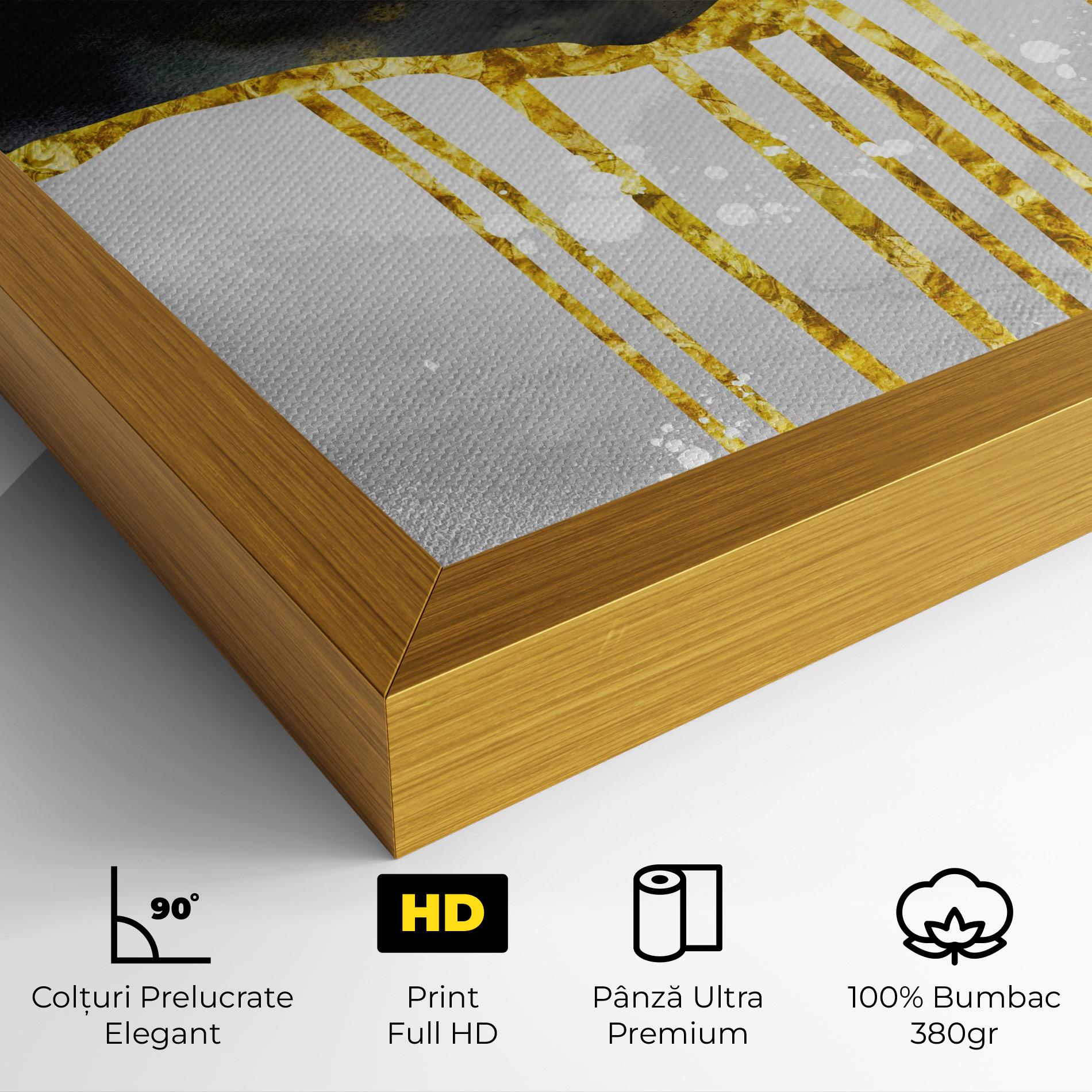 Tablou Canvas Gold Moon And Birds mockup 4