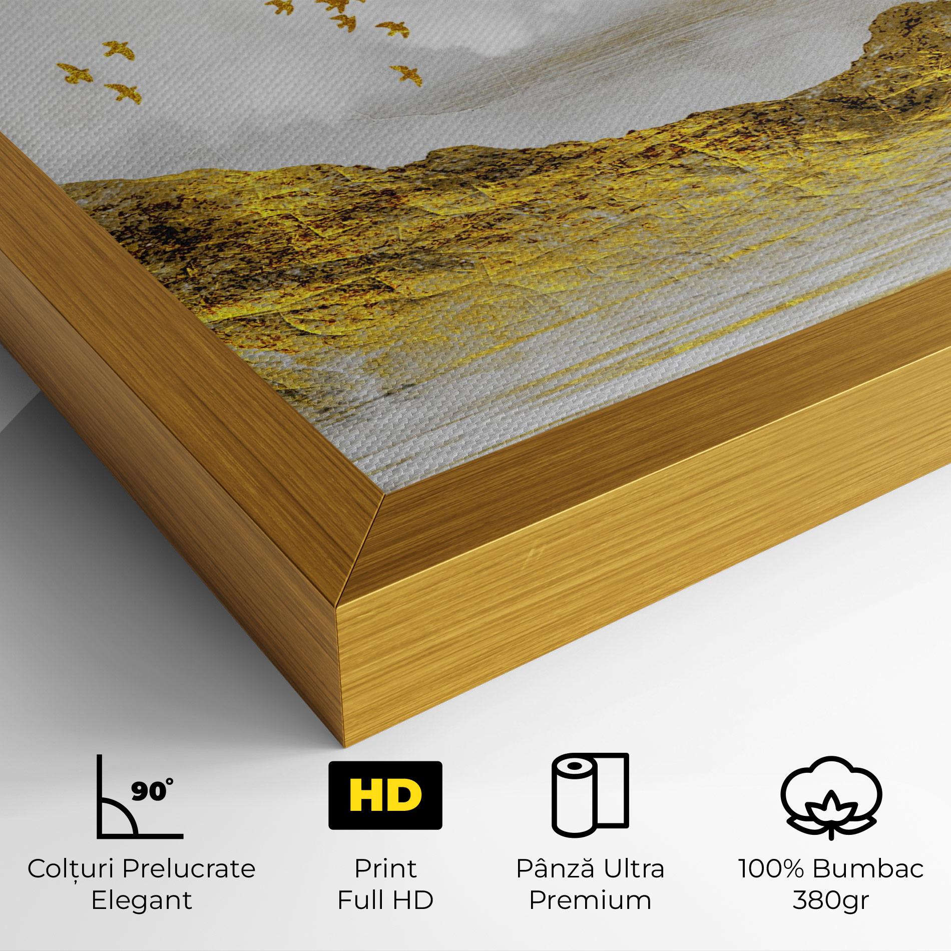 Tablou Canvas Gold Mountains Abstract mockup 4