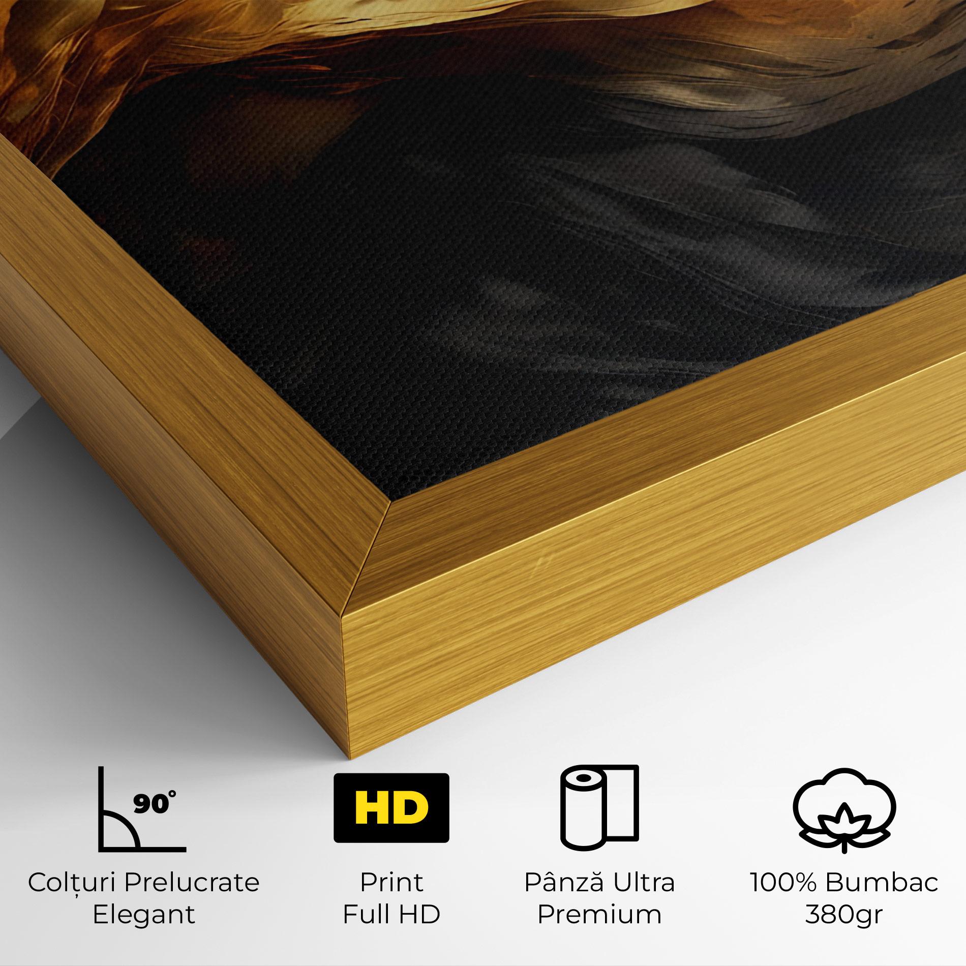 Tablou Canvas Golden Waves With Black mockup 4