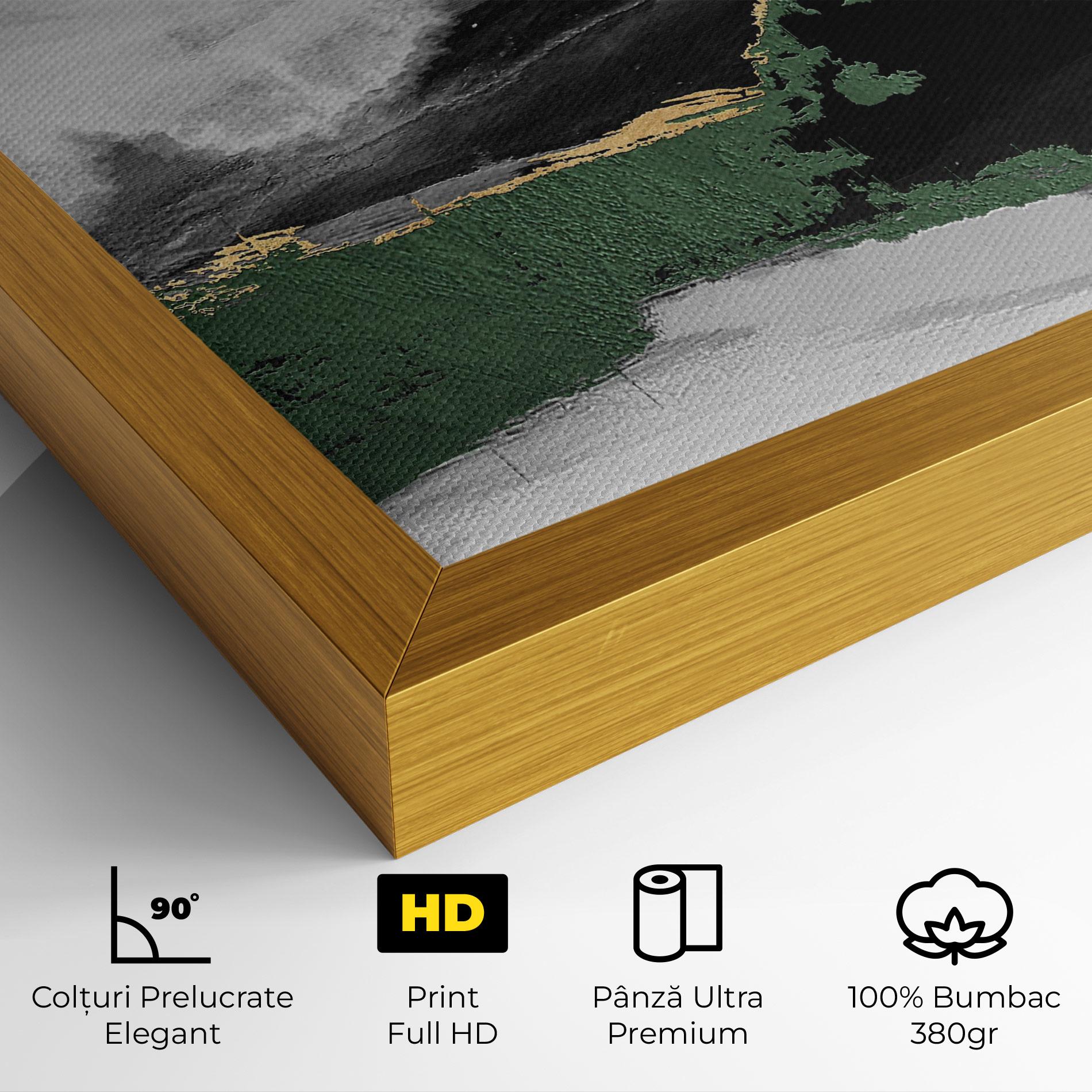 Tablou Canvas Grey With Green Painting mockup 4