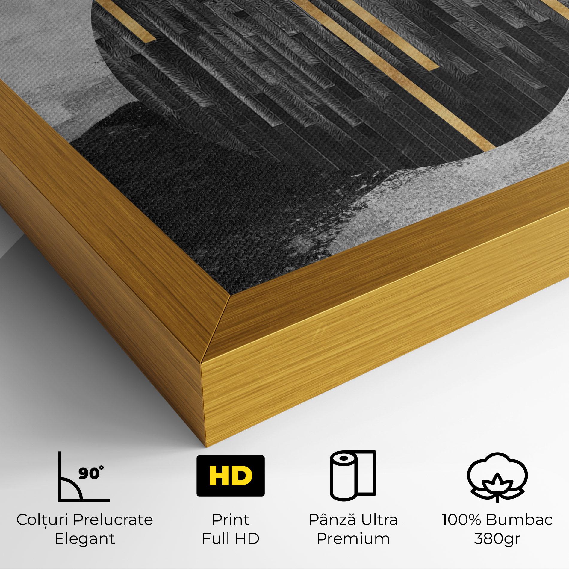 Tablou Canvas Modern Circle With Gold mockup 4