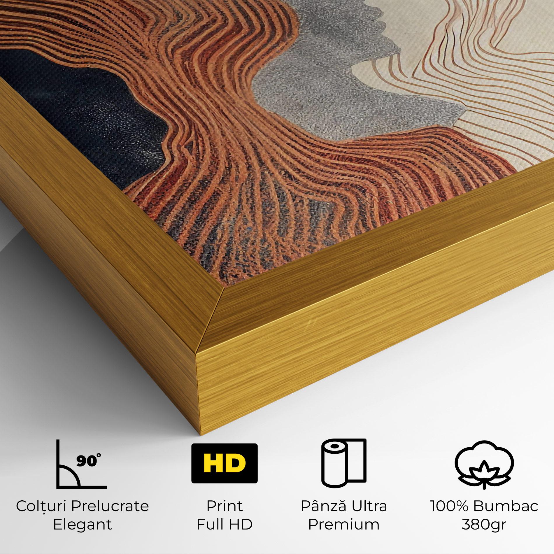 Tablou Canvas Orange Lines On Blue mockup 4