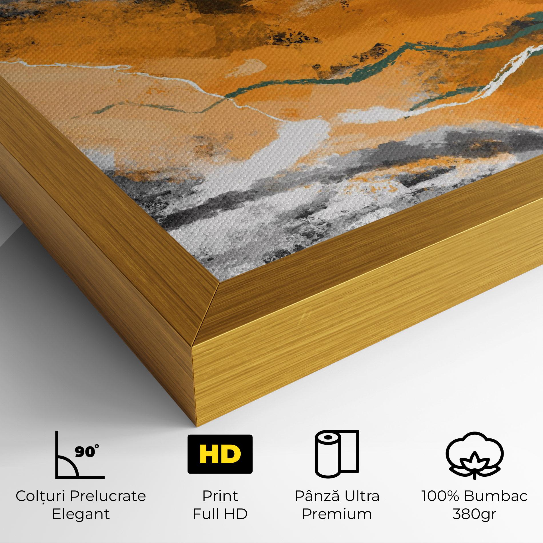 Tablou Canvas Orange Painting River mockup 4