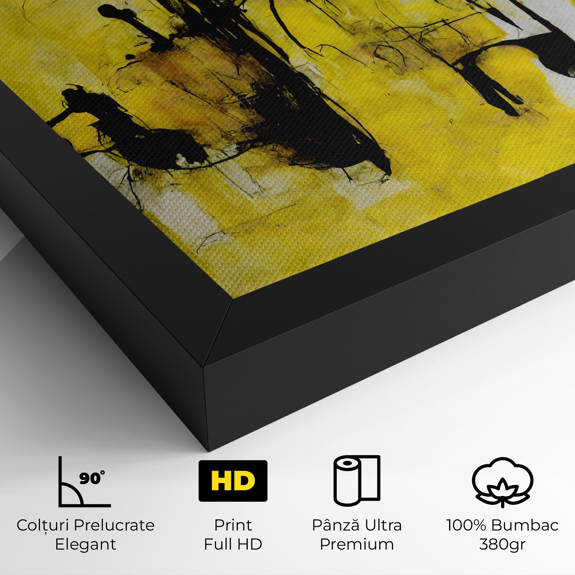 Tablou Canvas Abstract Black Yellow mockup 4