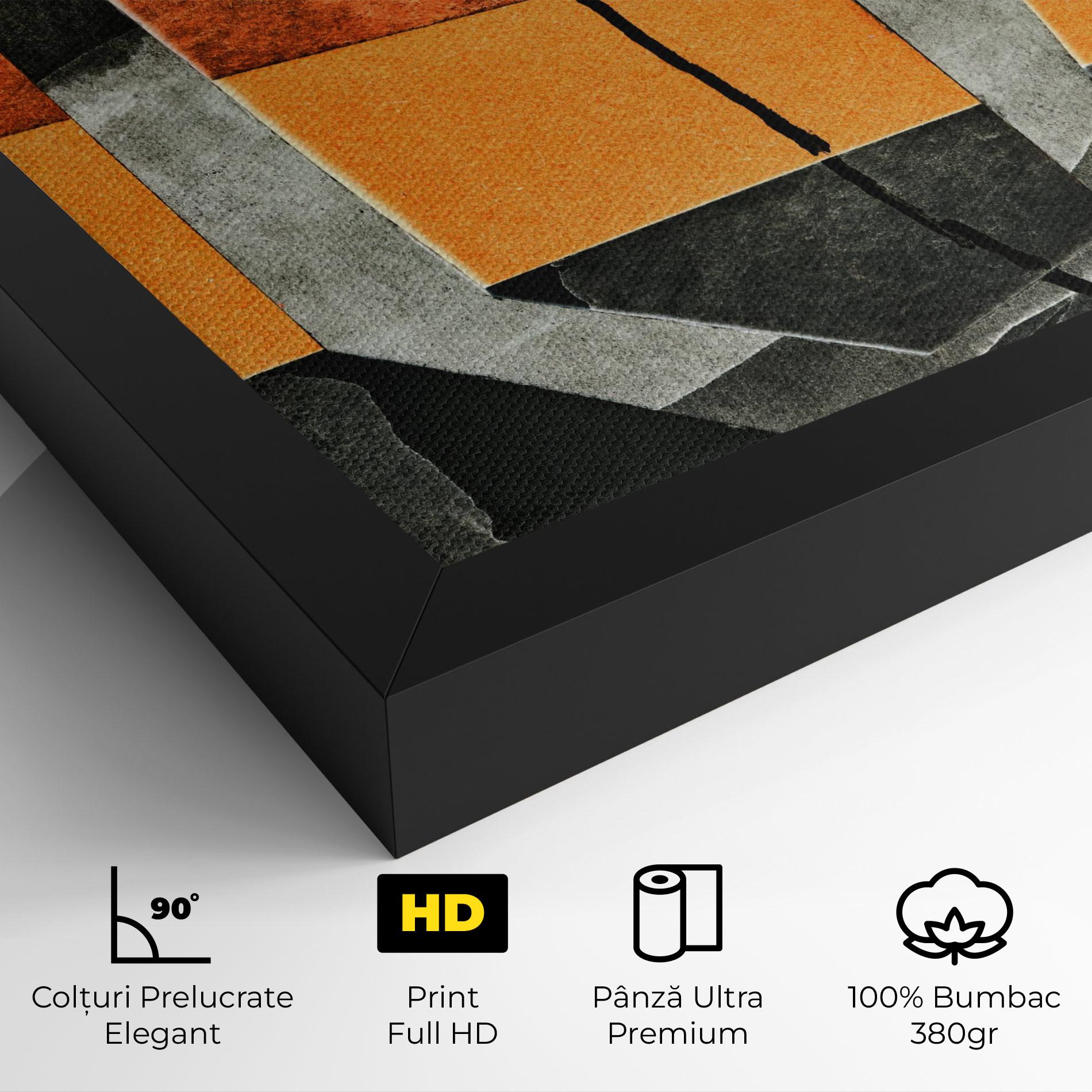 Tablou Canvas Abstract Grey Orange mockup 4