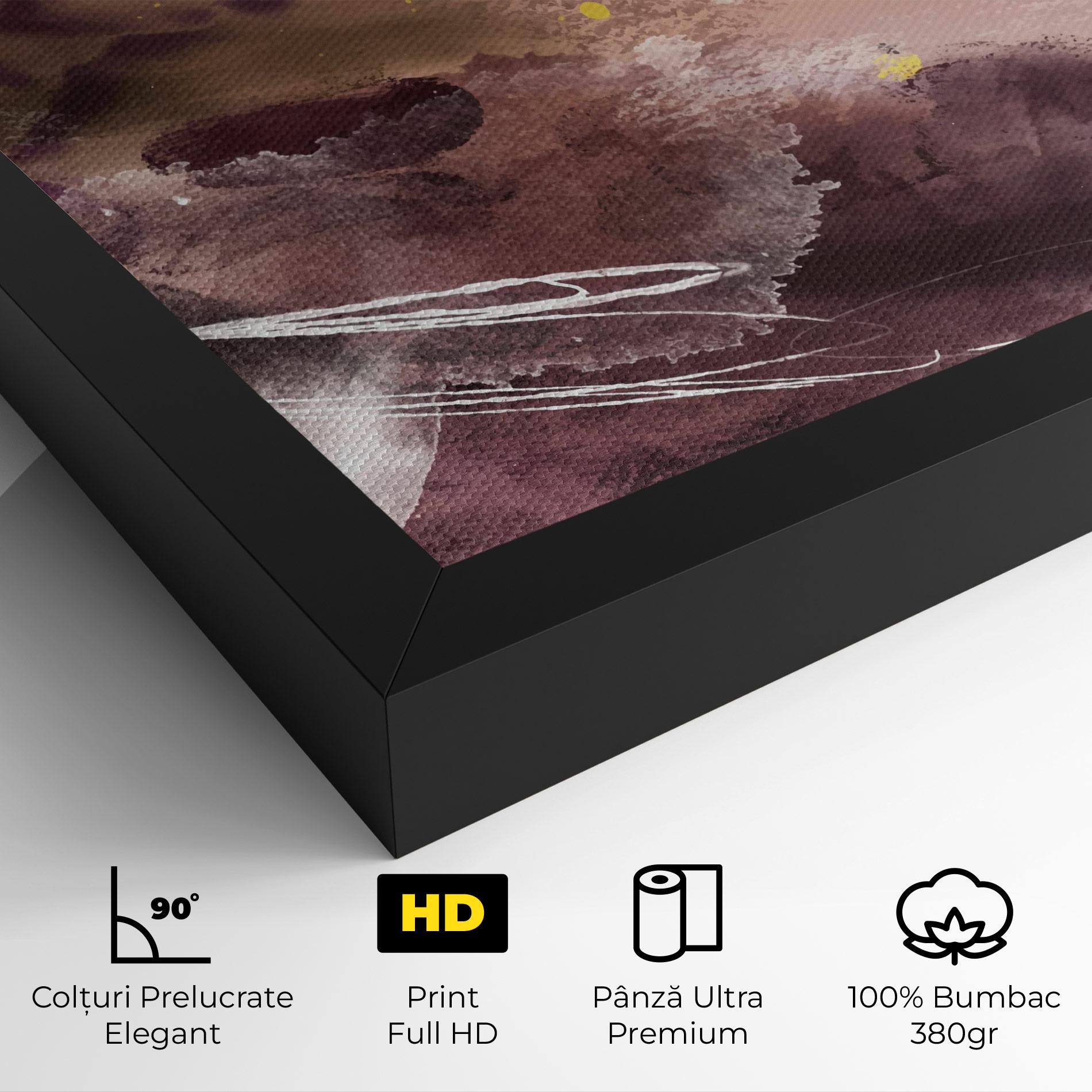 Tablou Canvas Abstract Purple Yellow Art mockup 4