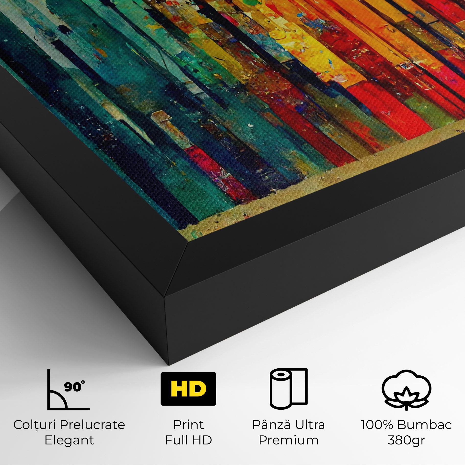 Tablou Canvas Black Lines On Yellow Light mockup 4