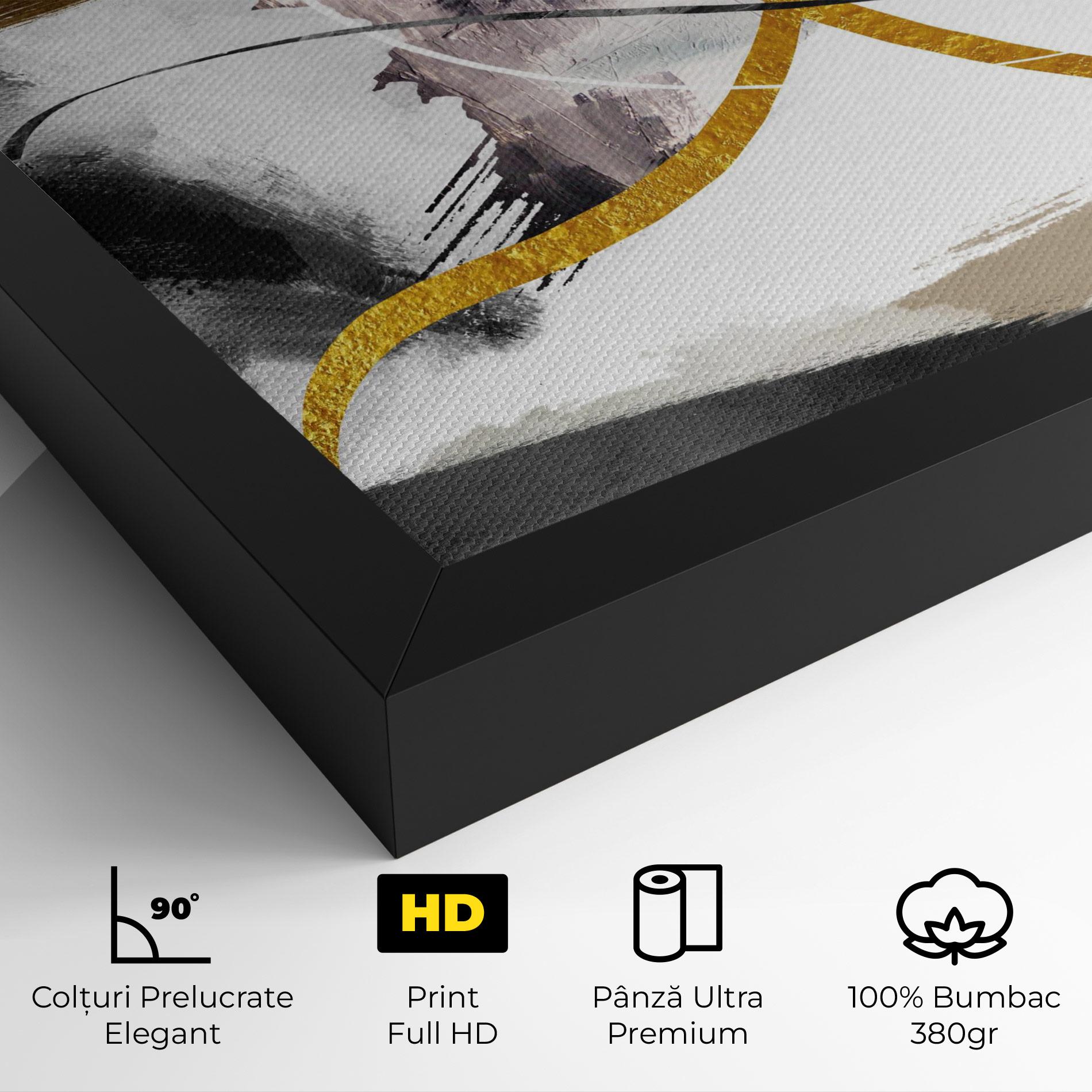 Tablou Canvas Chaotic Golden Painting mockup 4