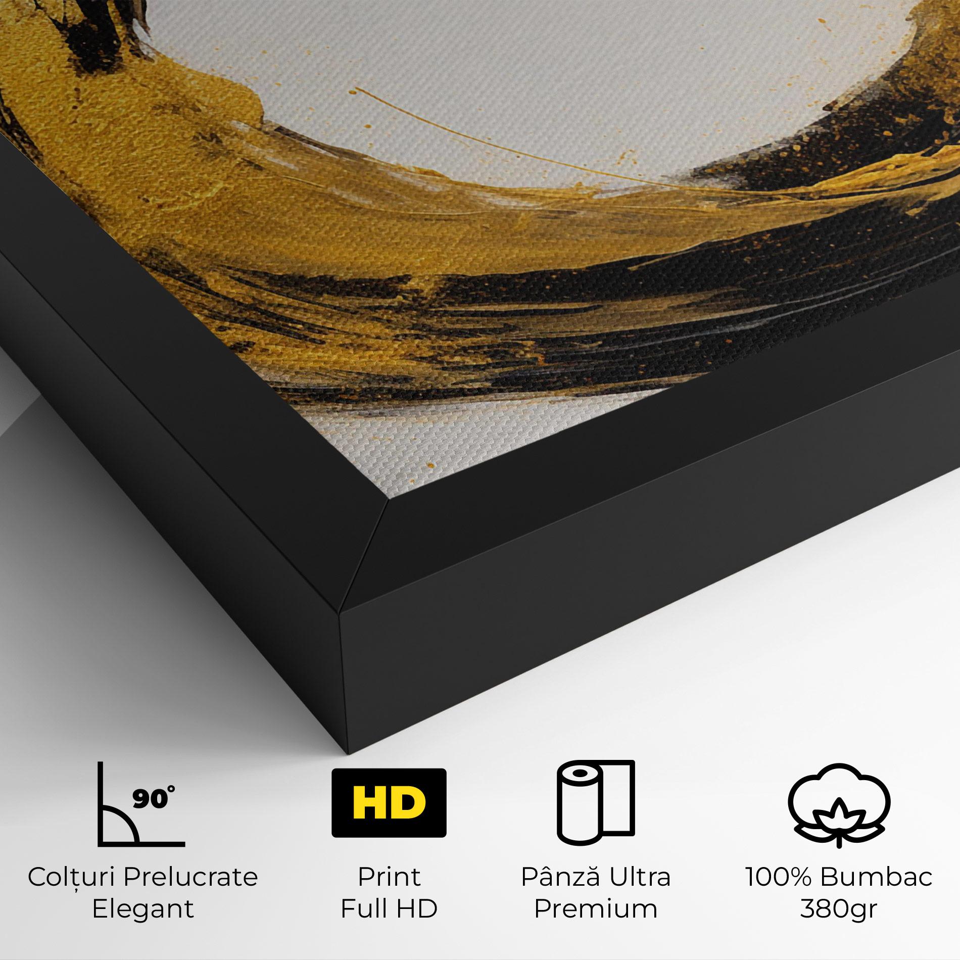 Tablou Canvas Circle From Gold And Black mockup 4