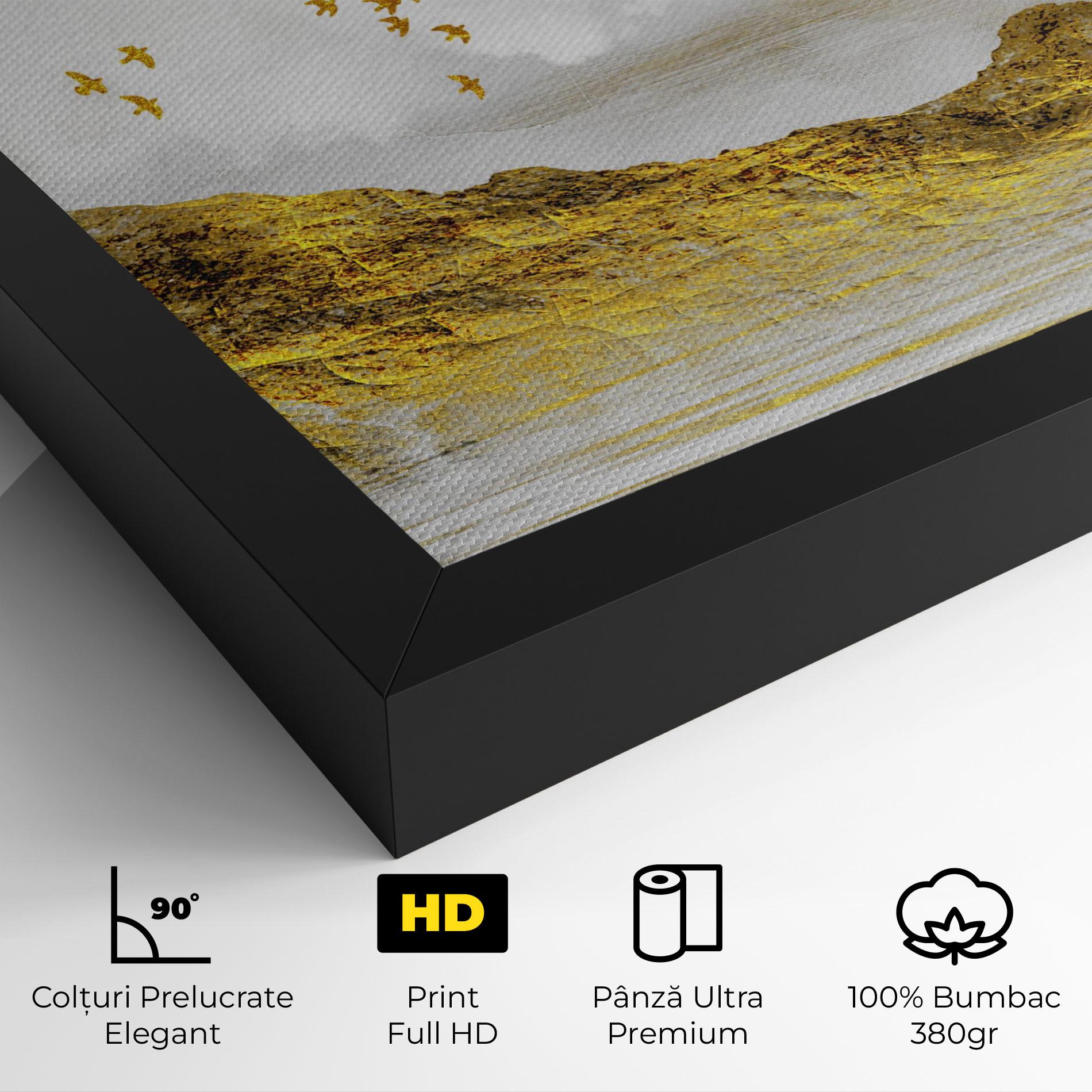 Tablou Canvas Gold Mountains Abstract mockup 4