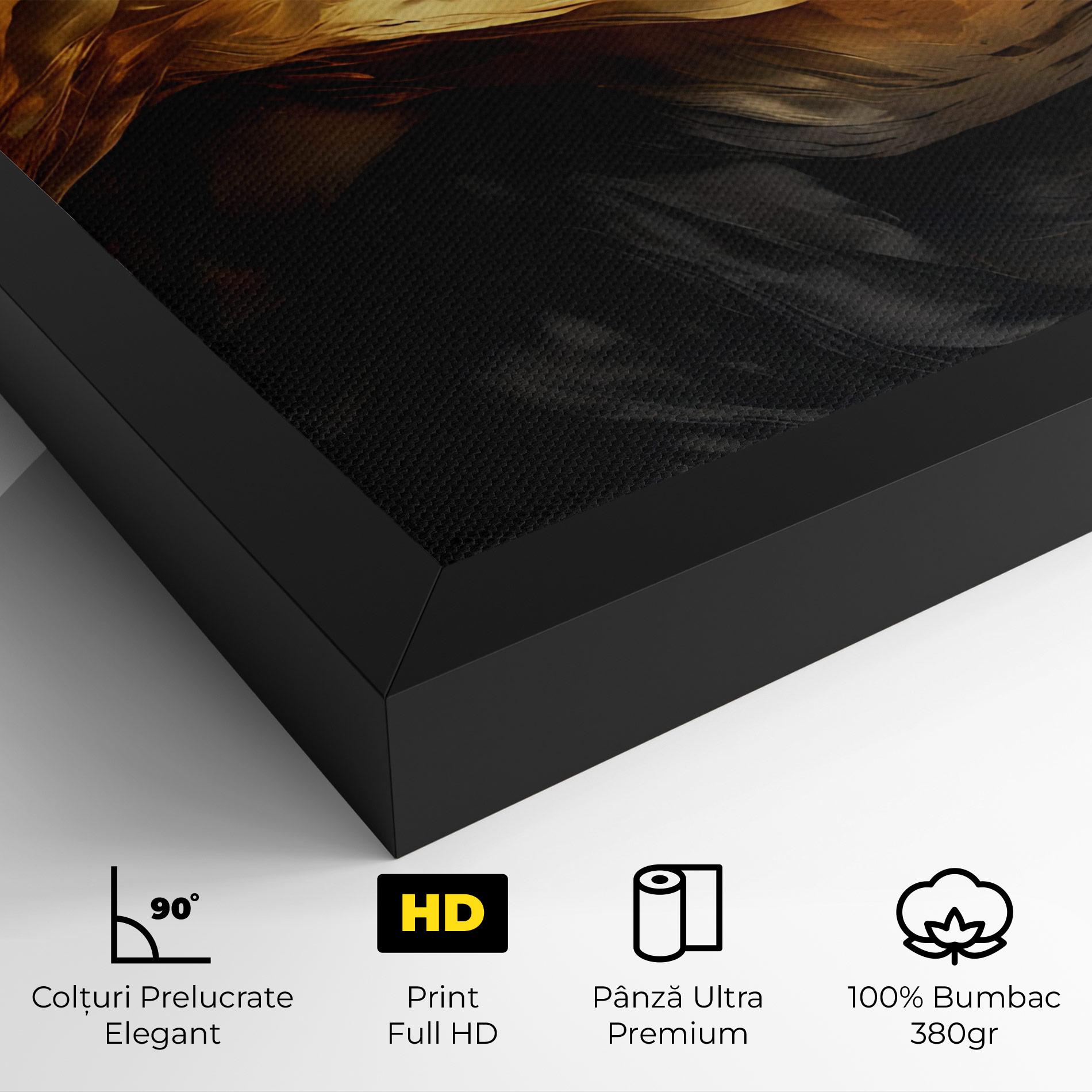 Tablou Canvas Golden Waves With Black mockup 4