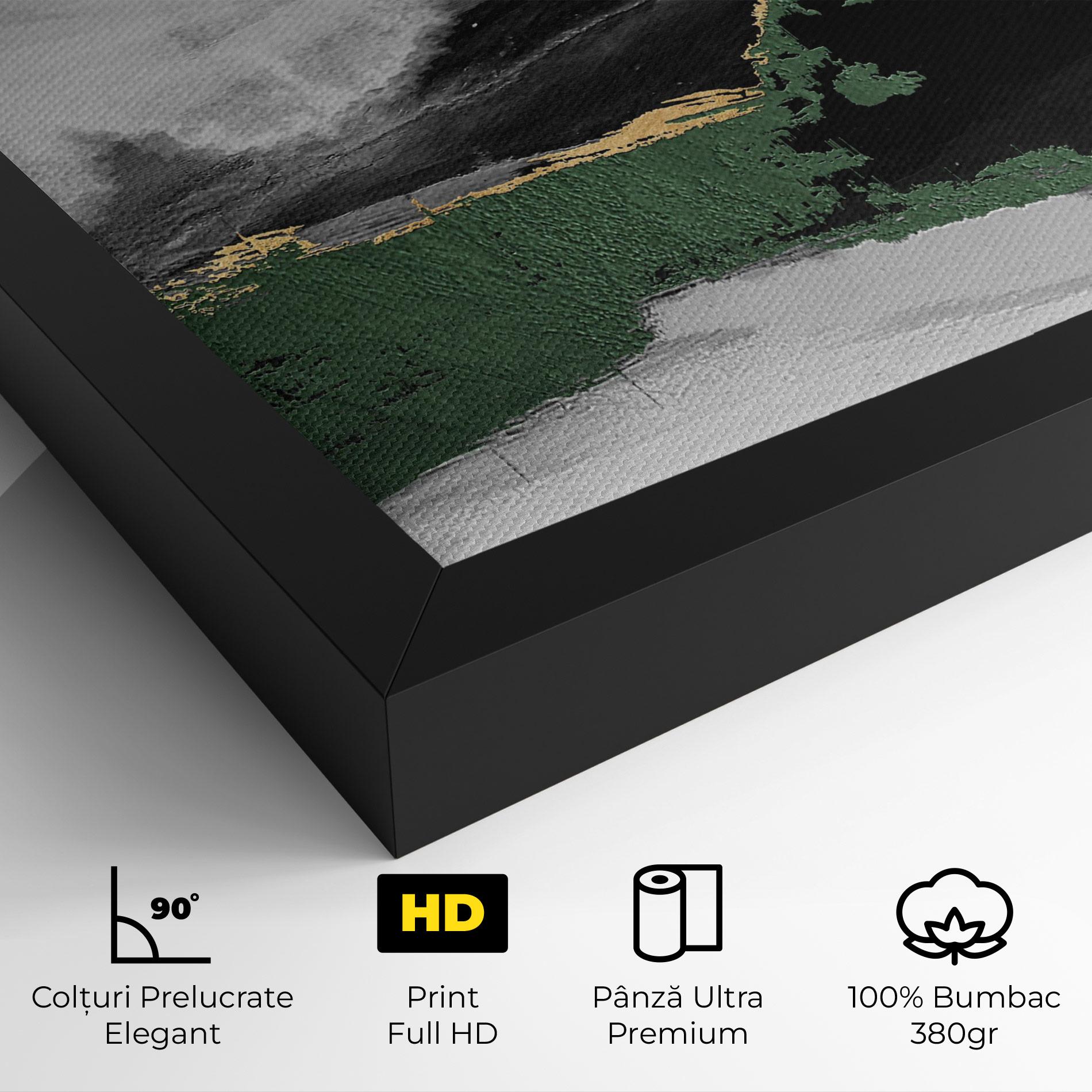 Tablou Canvas Grey With Green Painting mockup 4