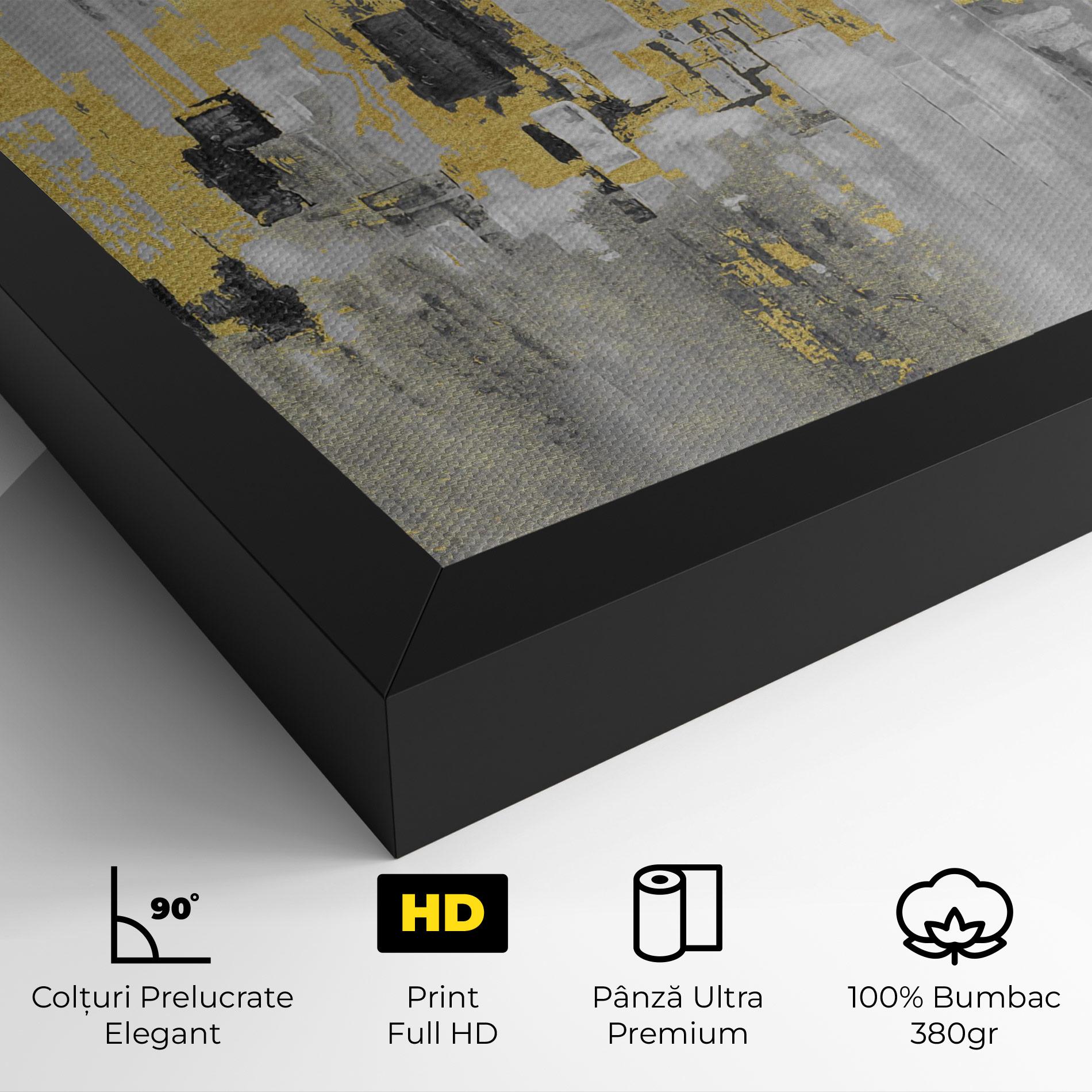 Tablou Canvas Light Grey With Gold mockup 4