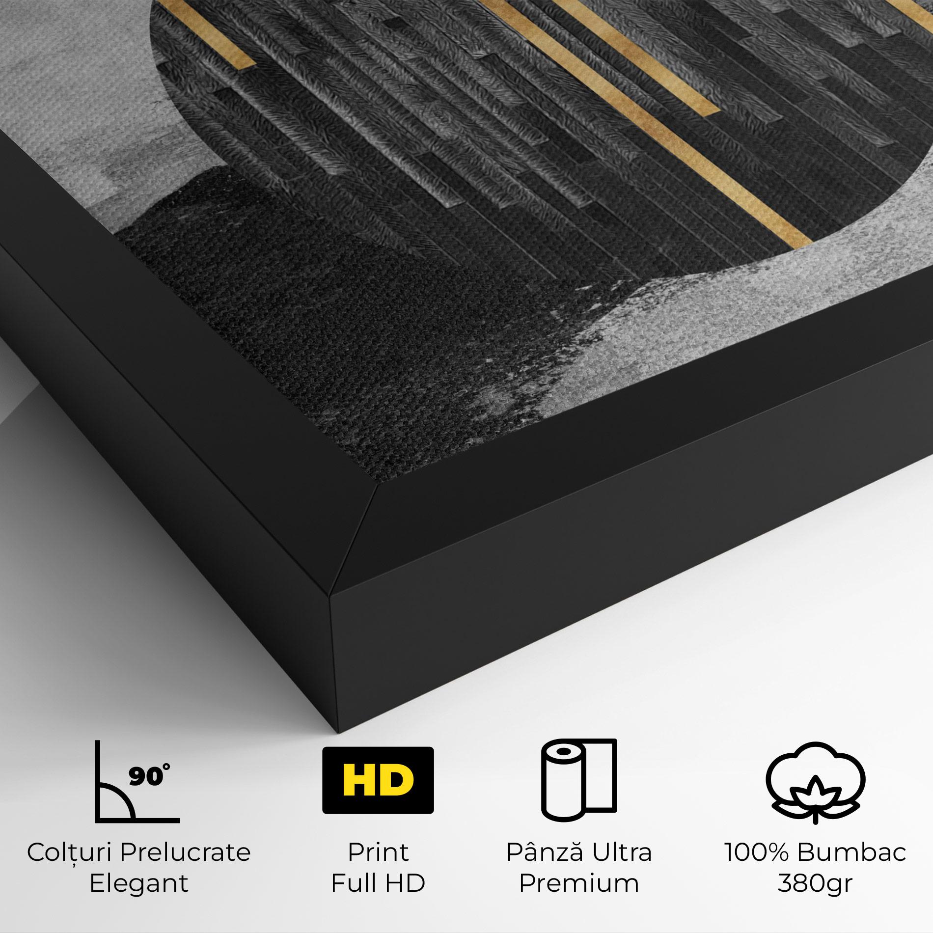 Tablou Canvas Modern Circle With Gold mockup 4