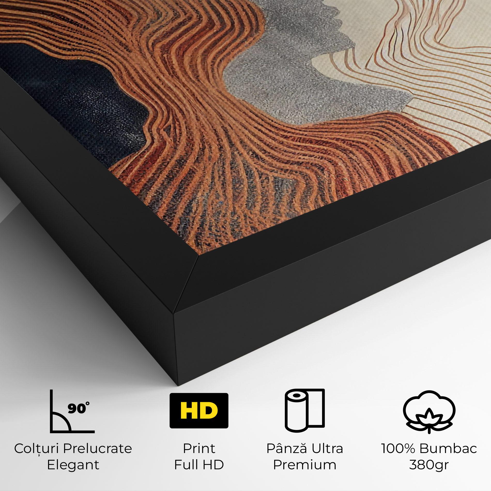 Tablou Canvas Orange Lines On Blue mockup 4