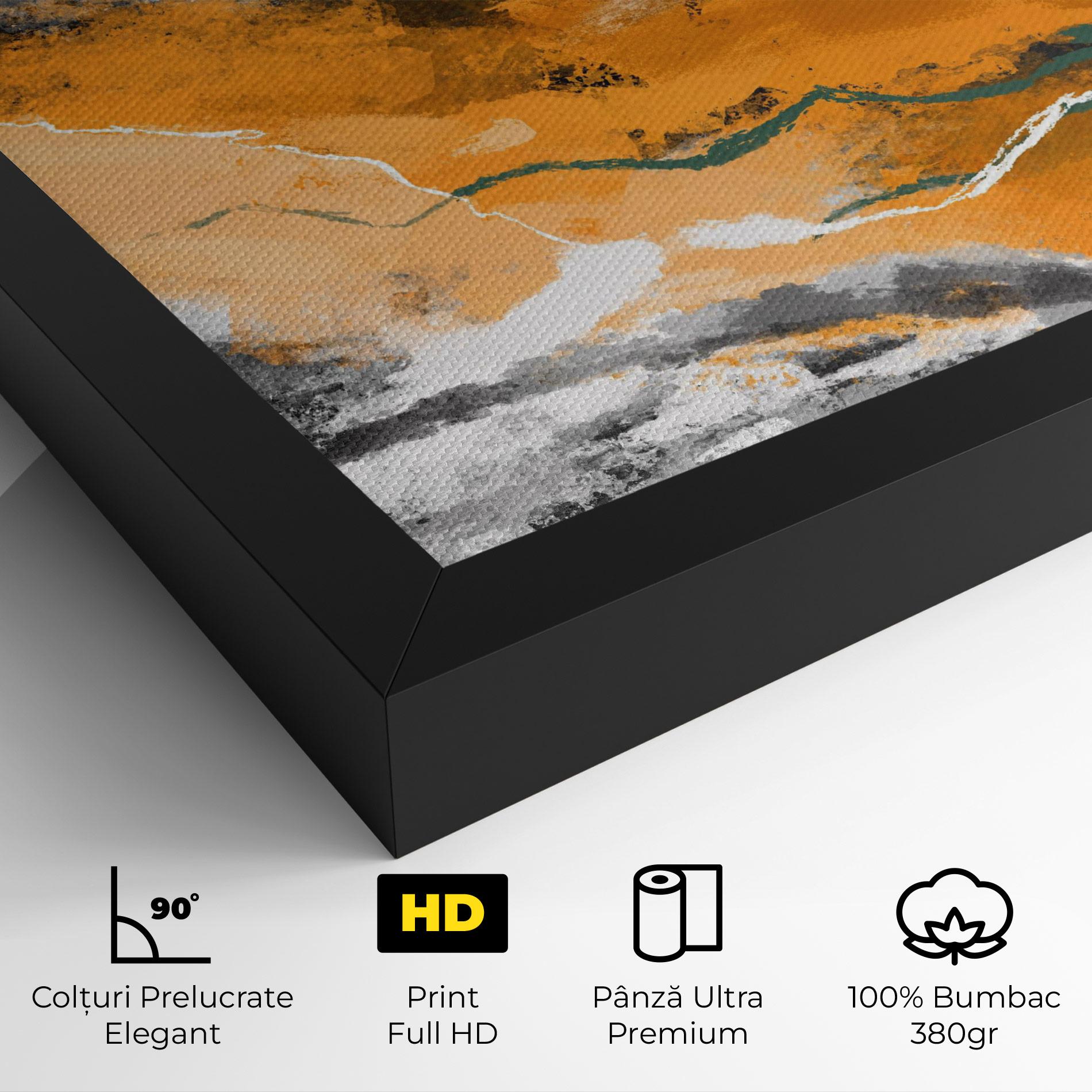 Tablou Canvas Orange Painting River mockup 4