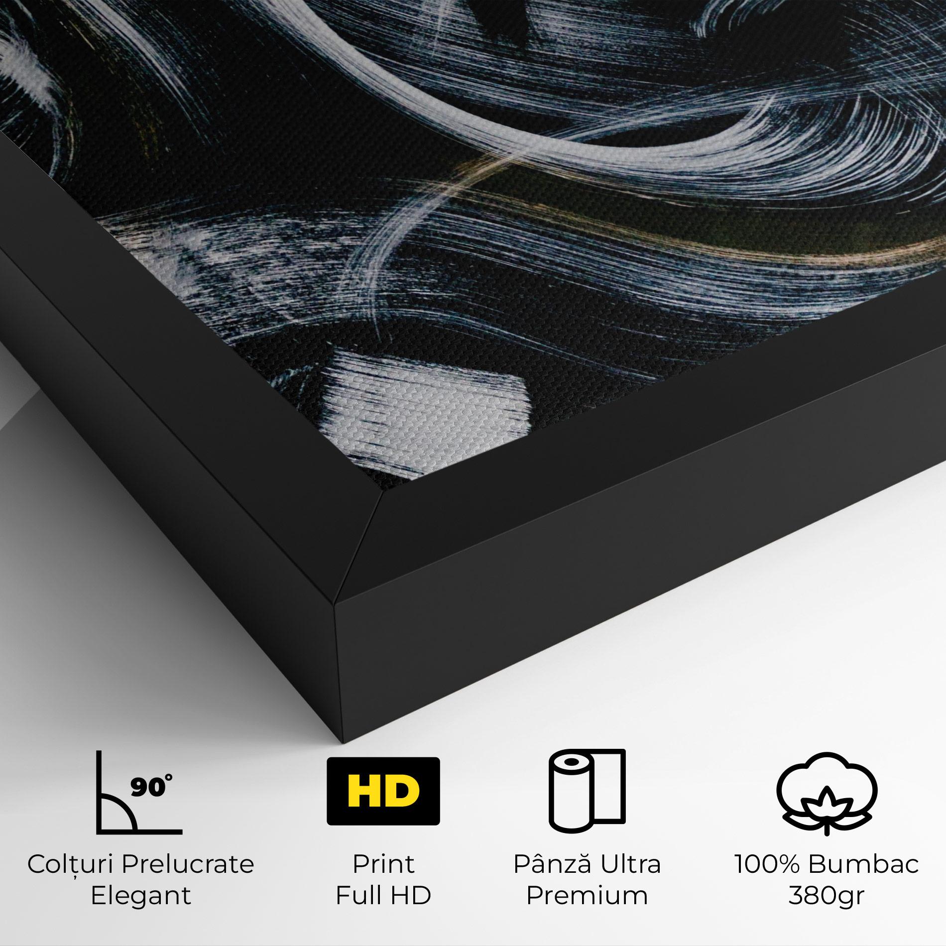 Tablou Canvas White Brush Lines mockup 4