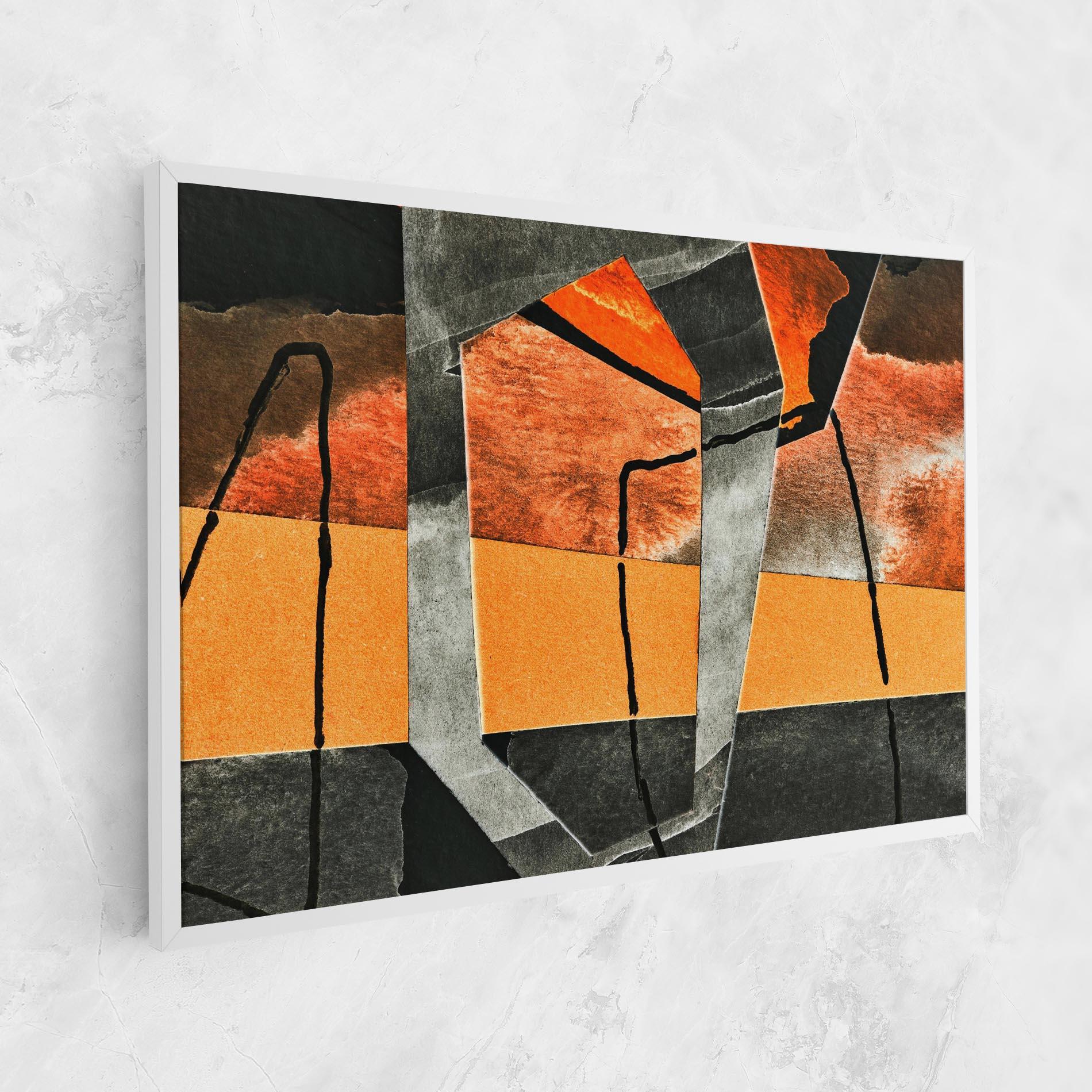 Tablou Canvas Abstract Grey Orange mockup 1