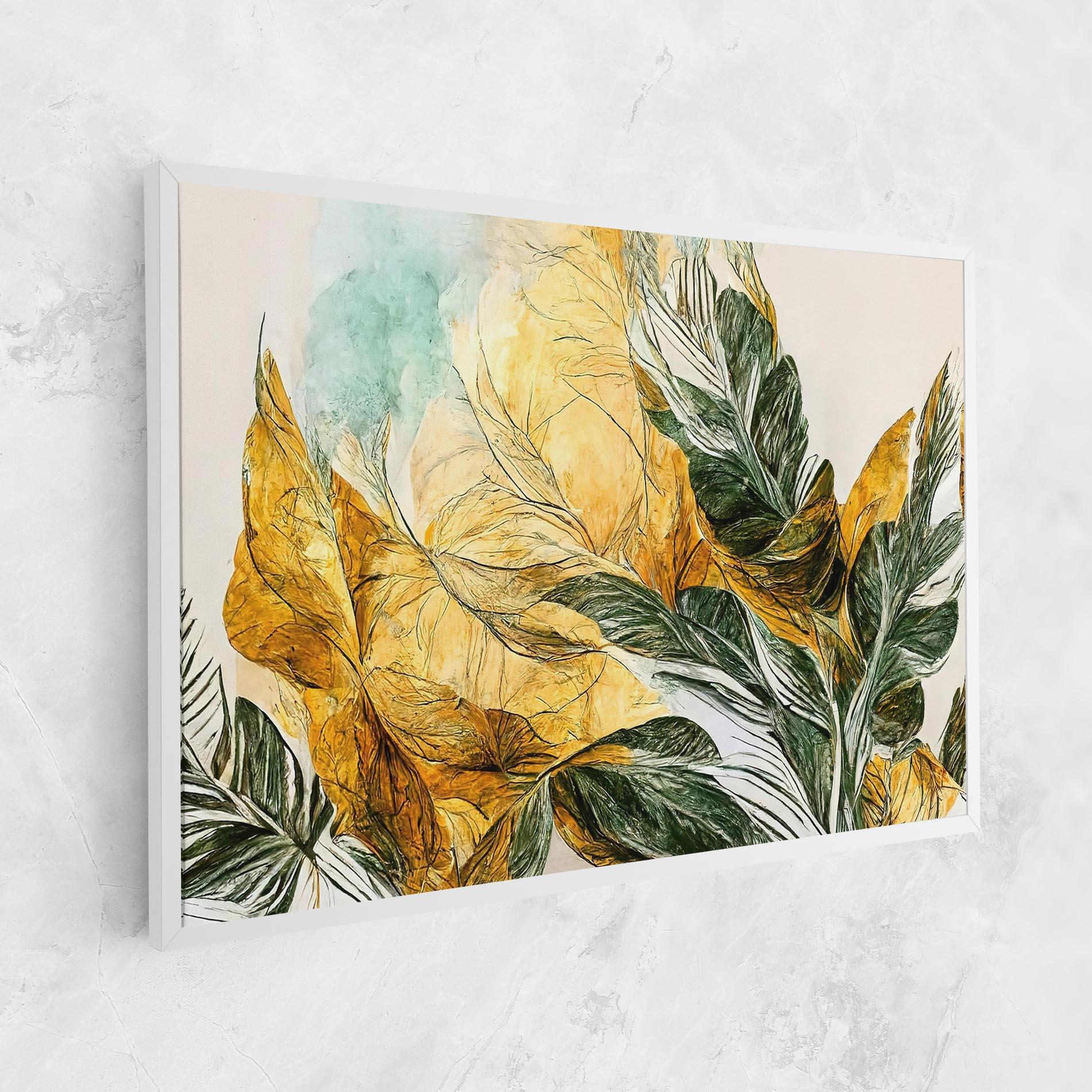 Tablou Canvas Gold And Green Leafes mockup 1