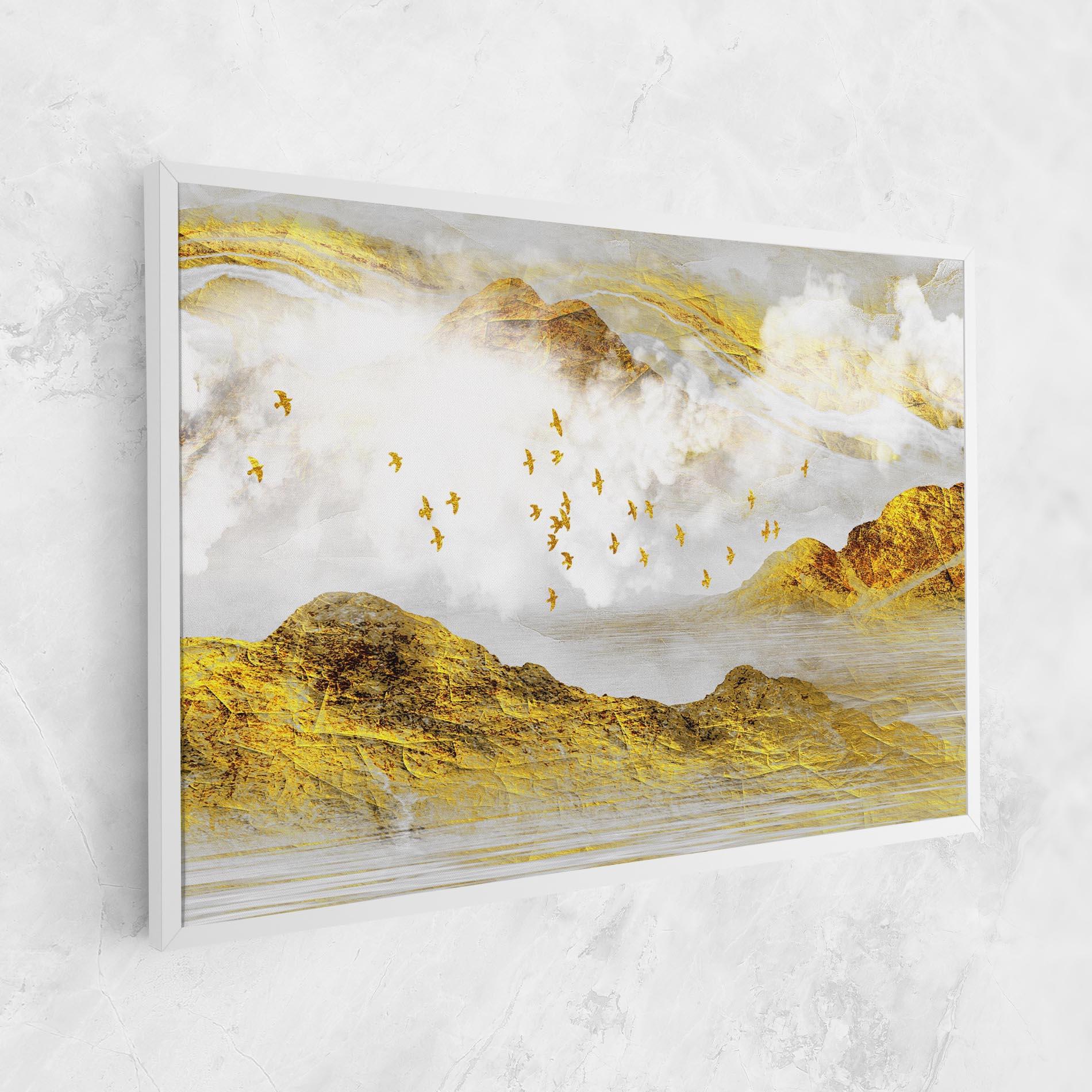Tablou Canvas Gold Mountains Abstract mockup 1
