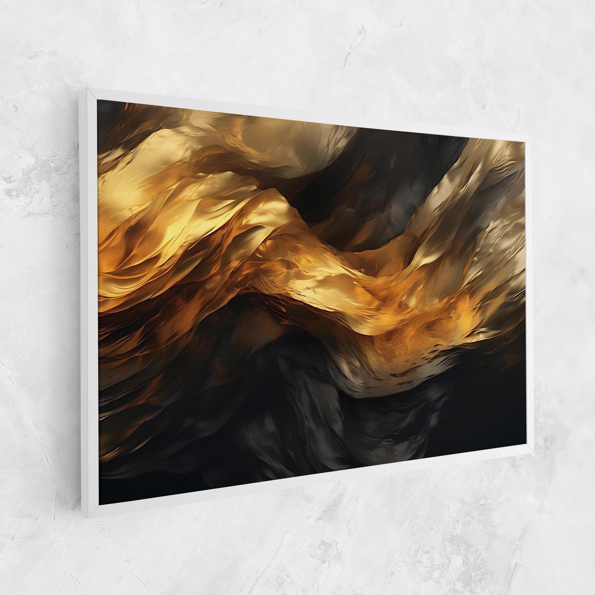 Tablou Canvas Golden Waves With Black mockup 1