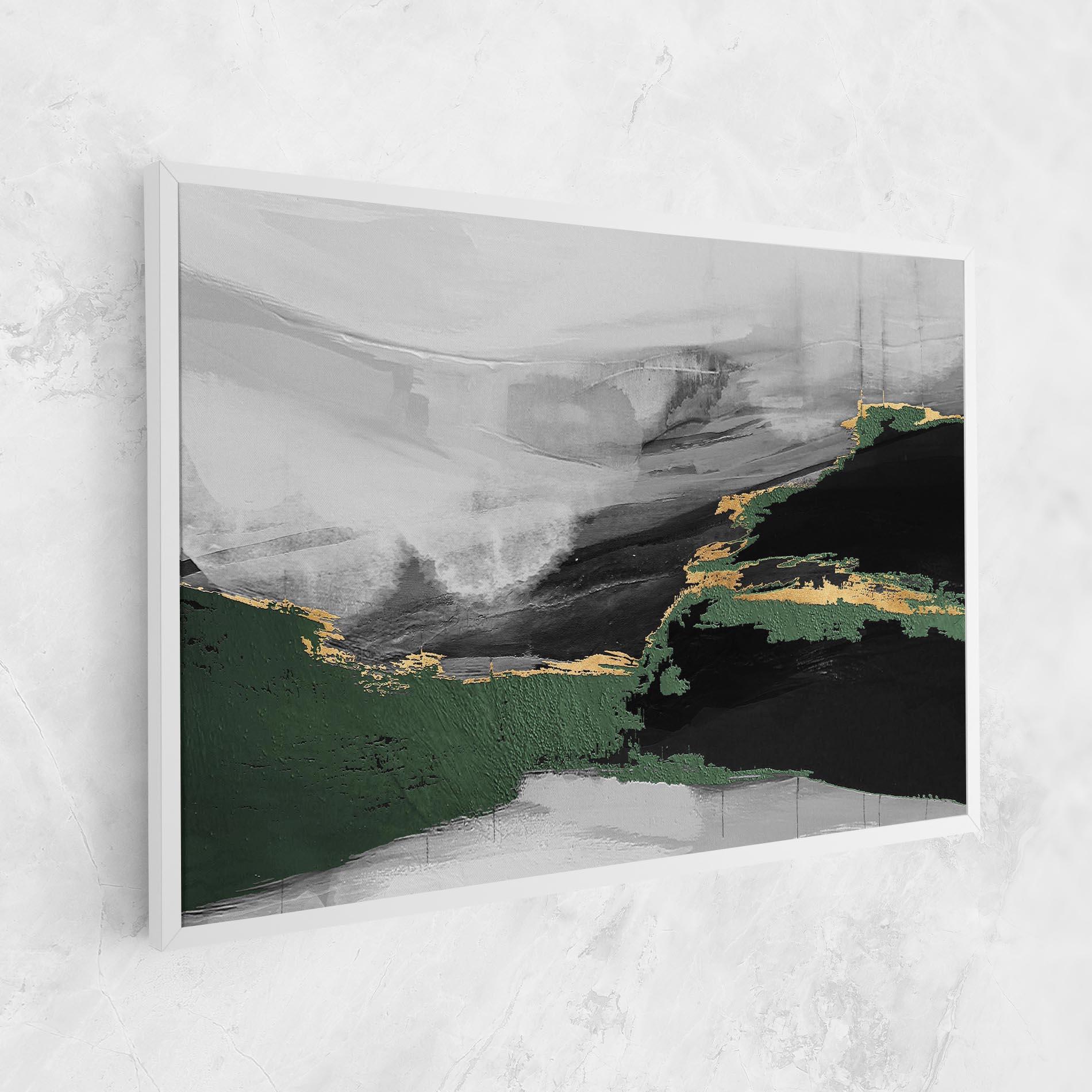 Tablou Canvas Grey With Green Painting mockup 1
