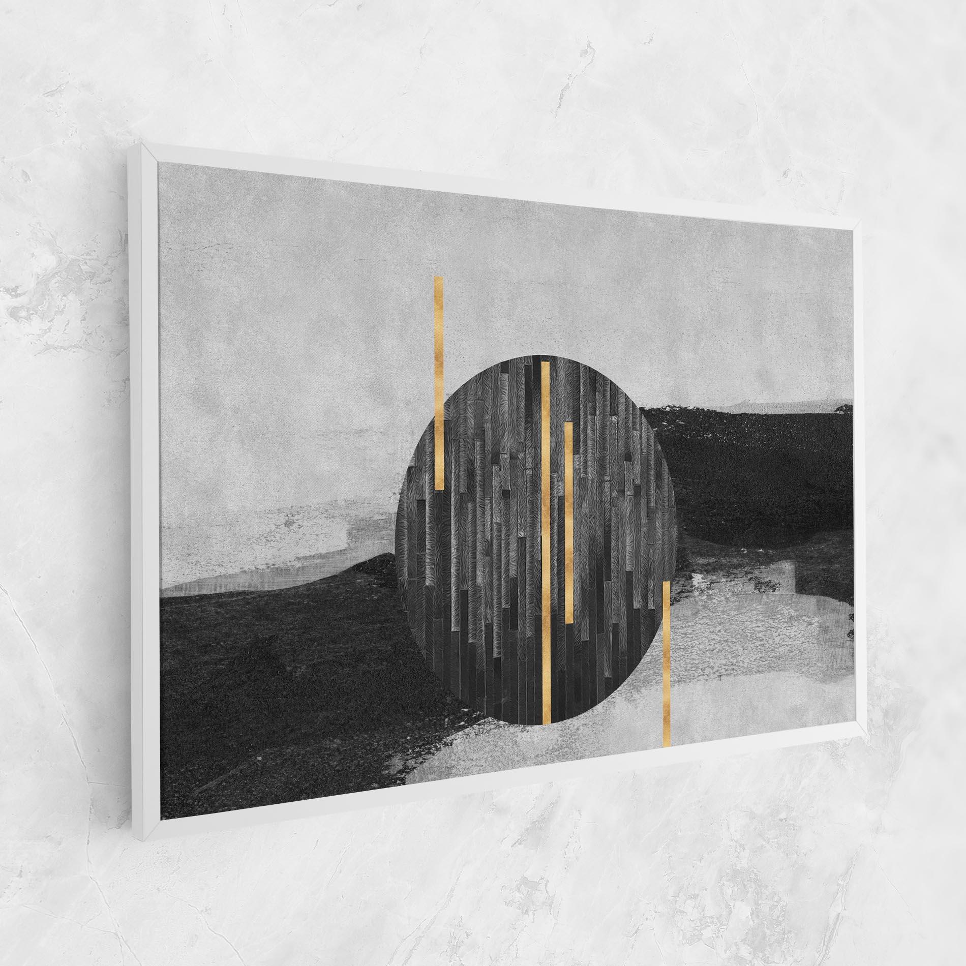 Tablou Canvas Modern Circle With Gold mockup 1