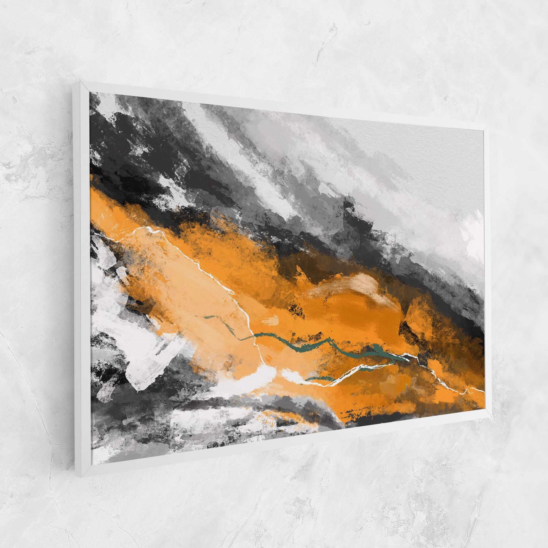 Tablou Canvas Orange Painting River mockup 1