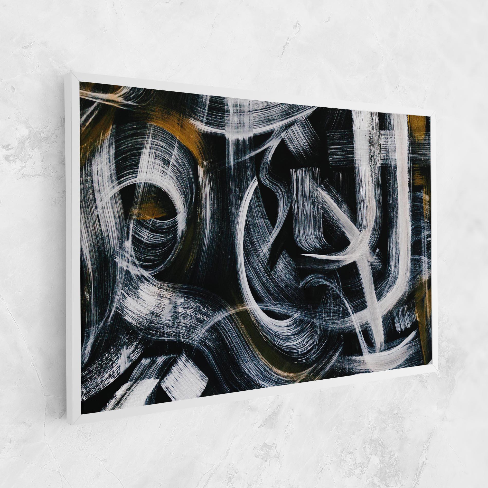 Tablou Canvas White Brush Lines mockup 1
