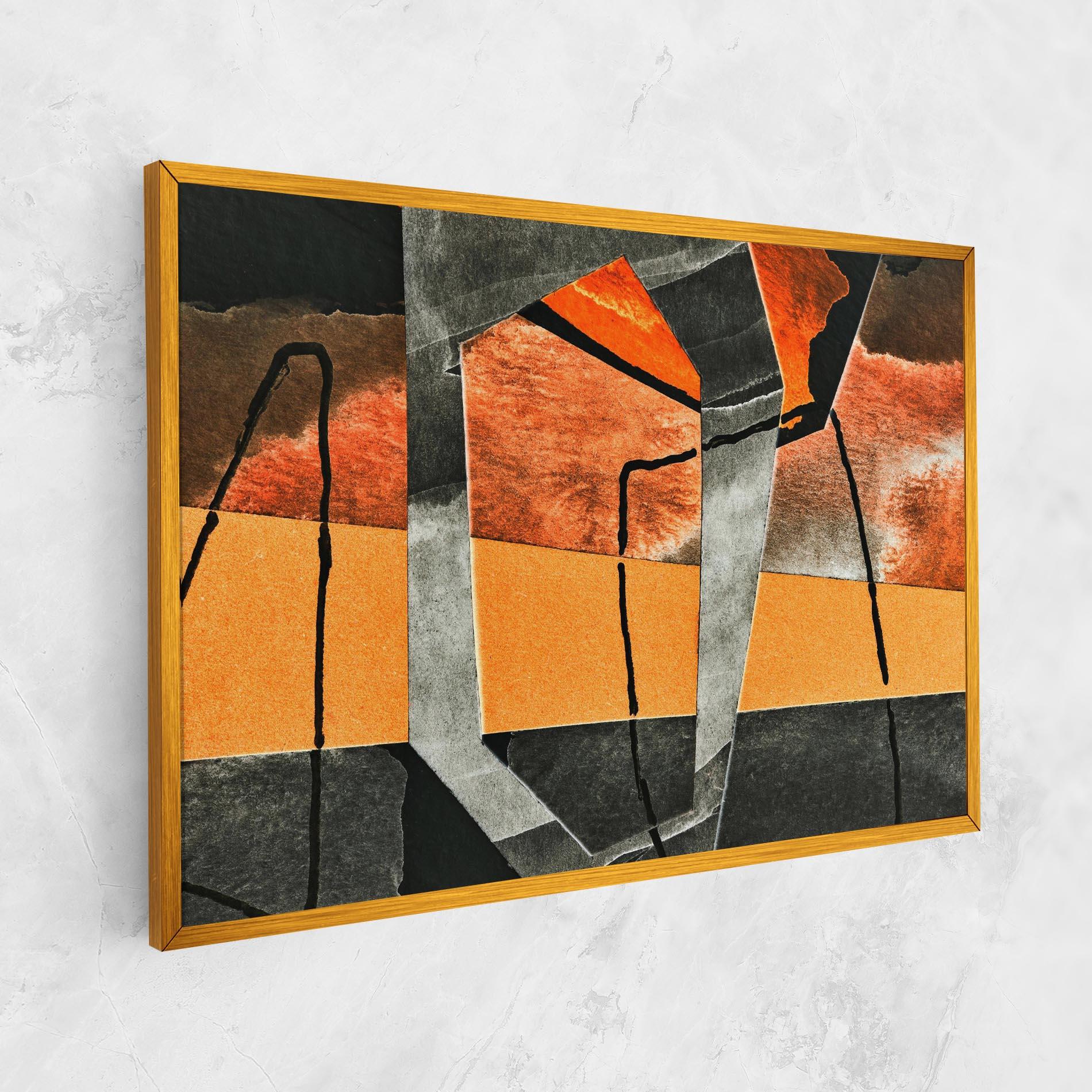 Tablou Canvas Abstract Grey Orange mockup 1