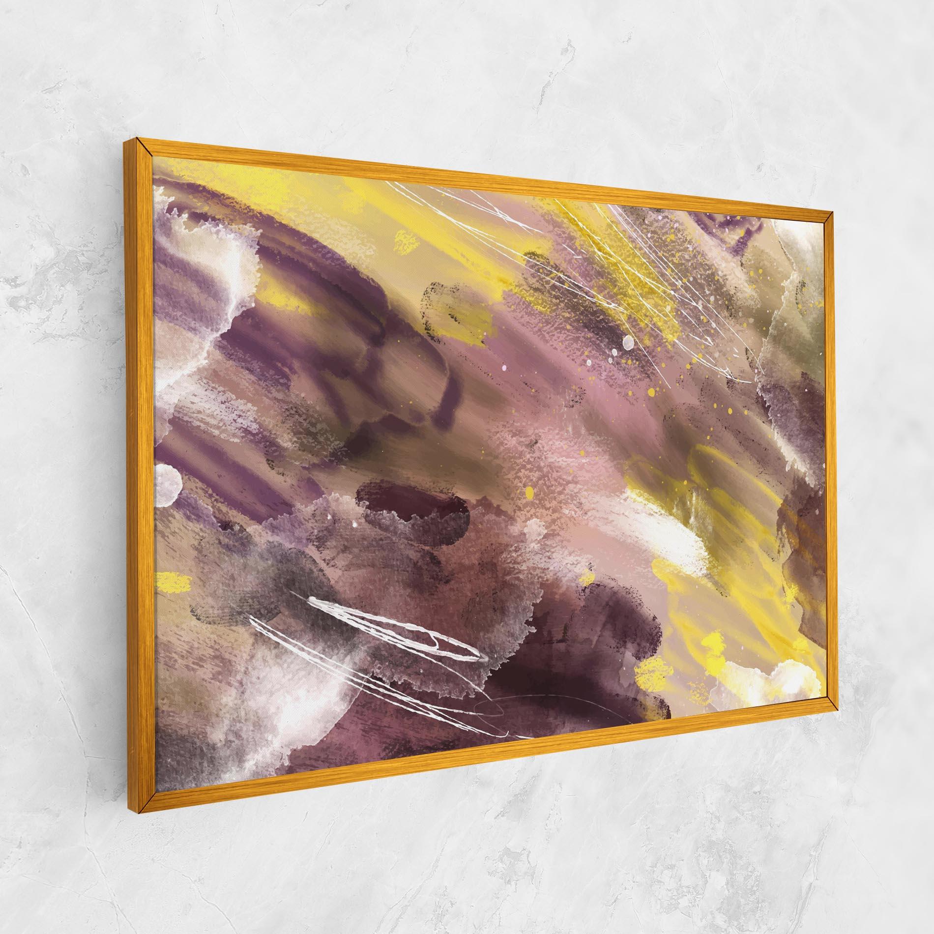 Tablou Canvas Abstract Purple Yellow Art mockup 1