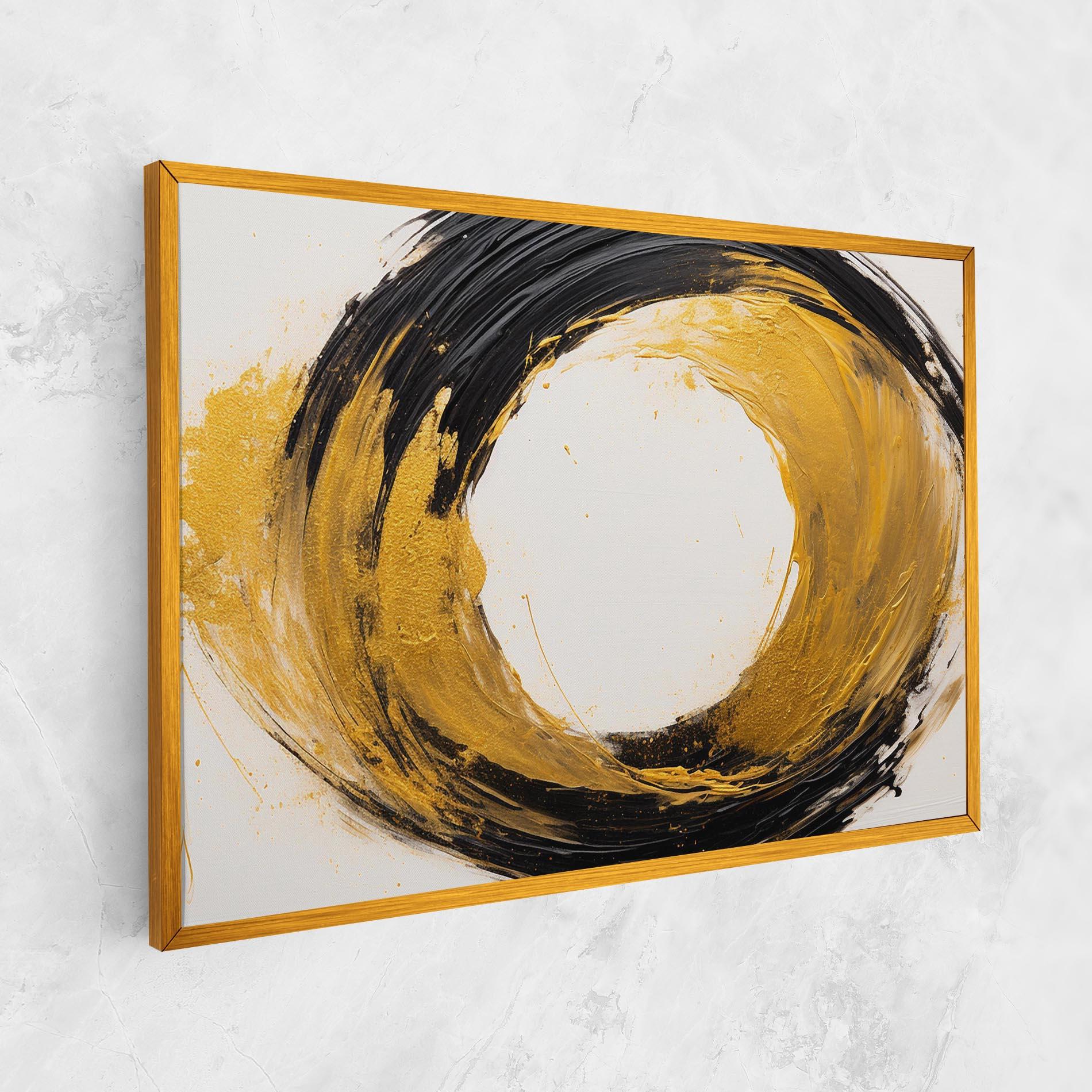 Tablou Canvas Circle From Gold And Black mockup 1