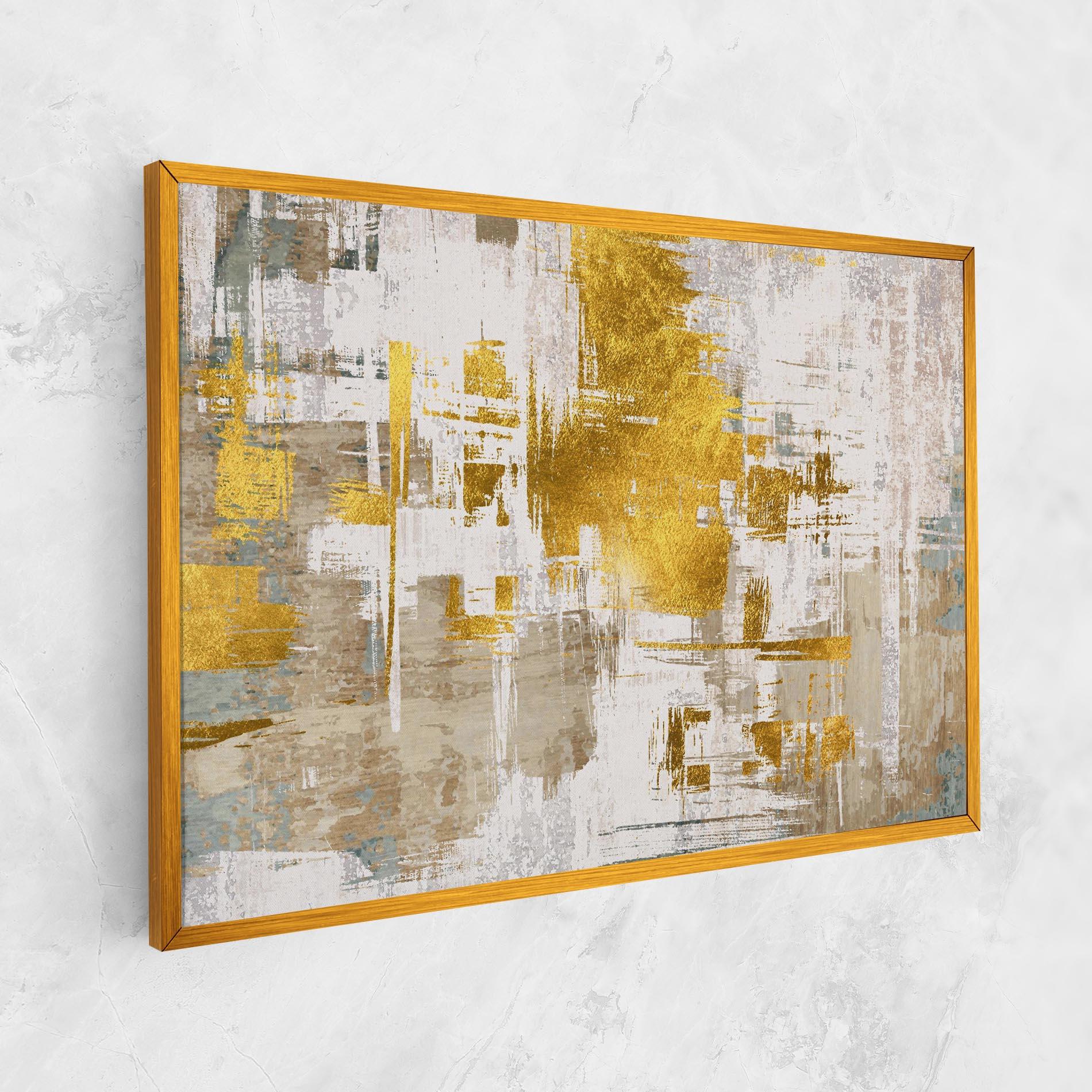 Tablou Canvas Gold And White Brush mockup 1