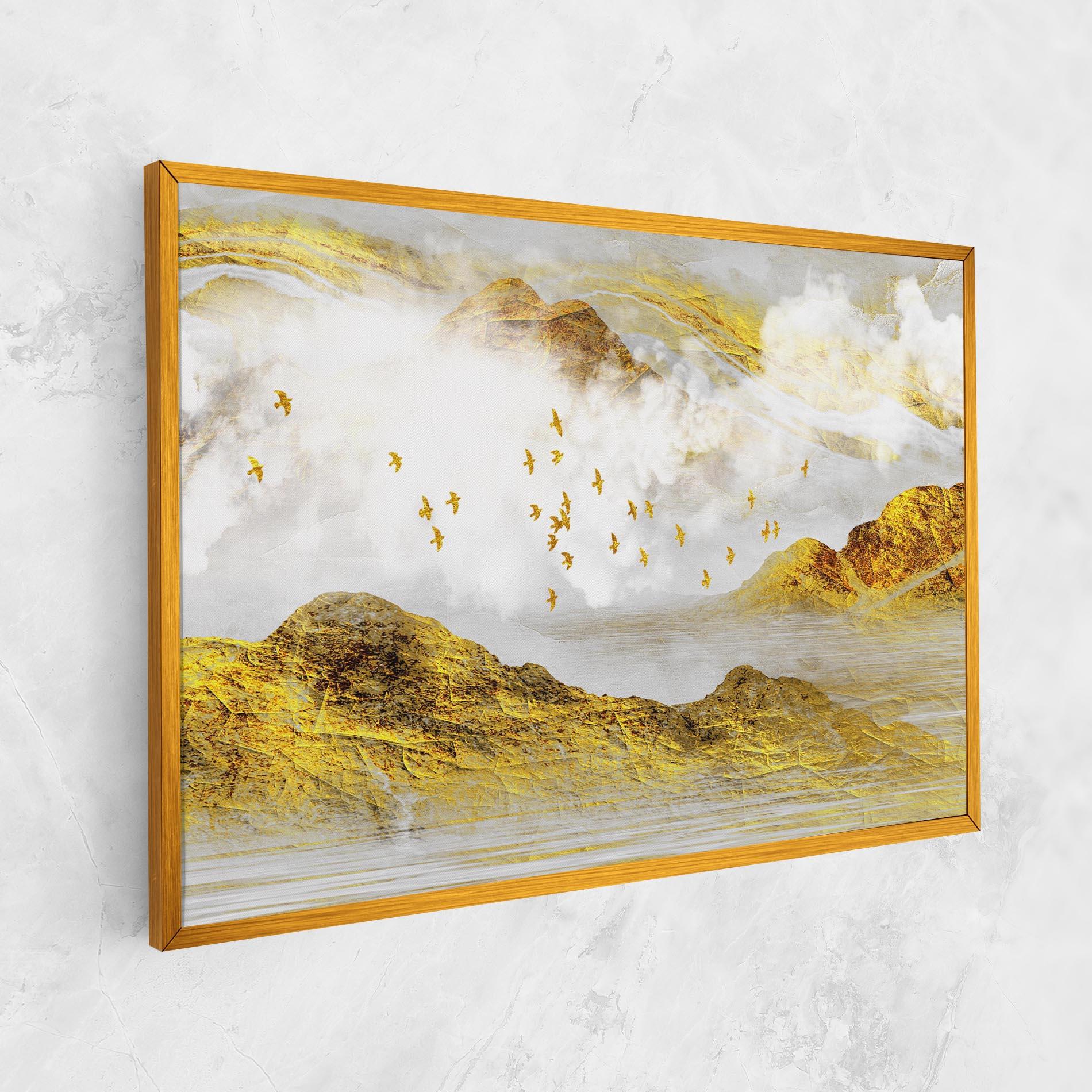 Tablou Canvas Gold Mountains Abstract mockup 1