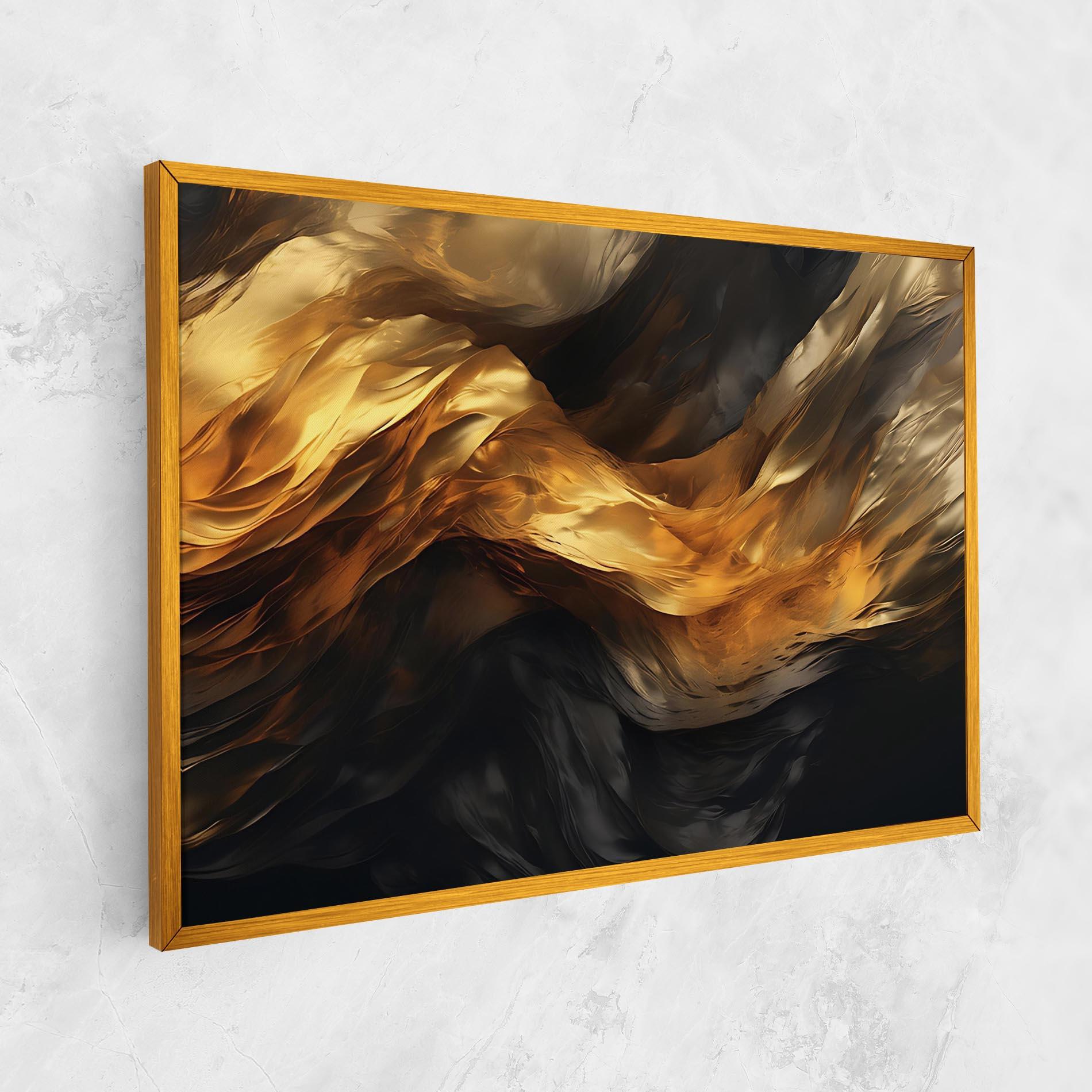 Tablou Canvas Golden Waves With Black mockup 1