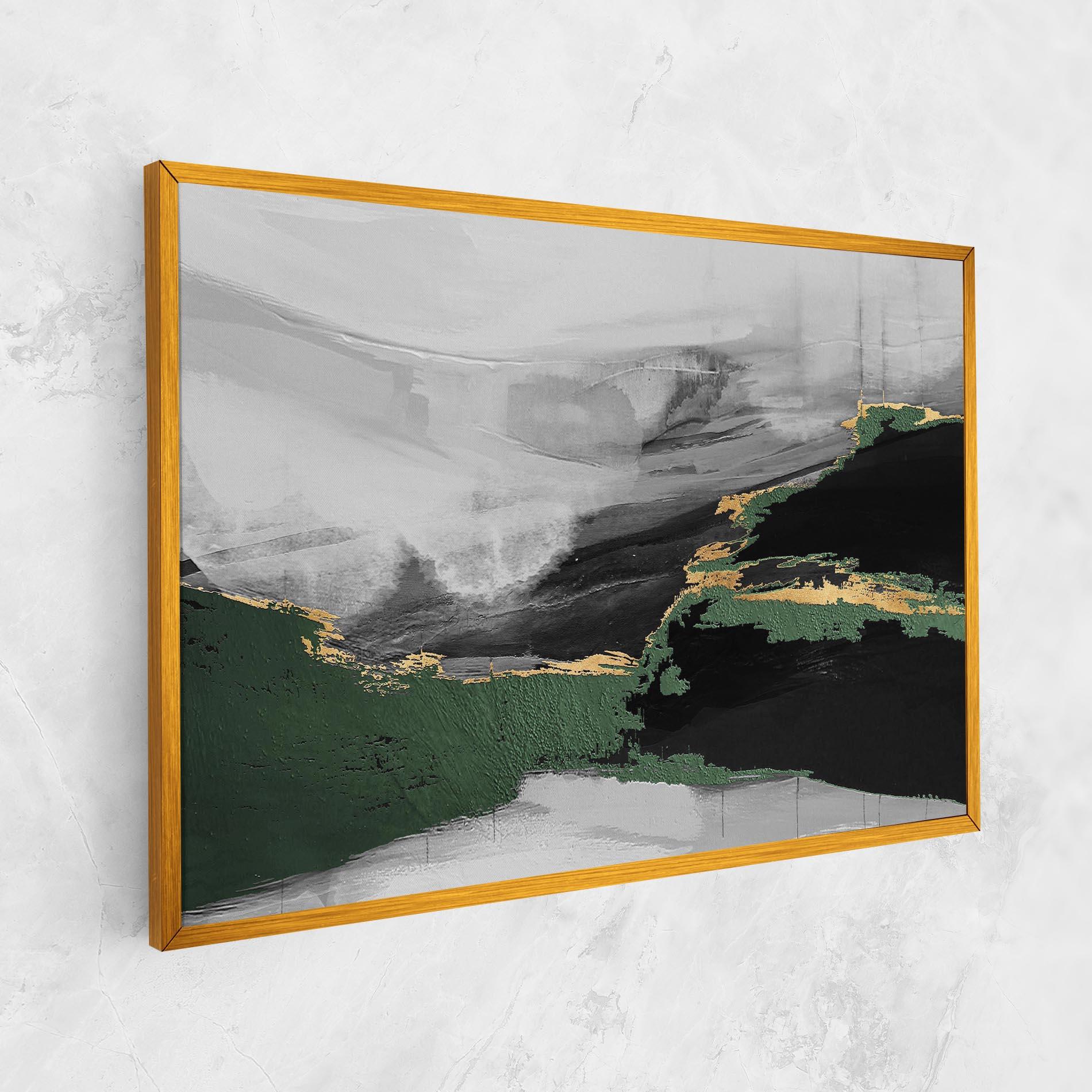 Tablou Canvas Grey With Green Painting mockup 1