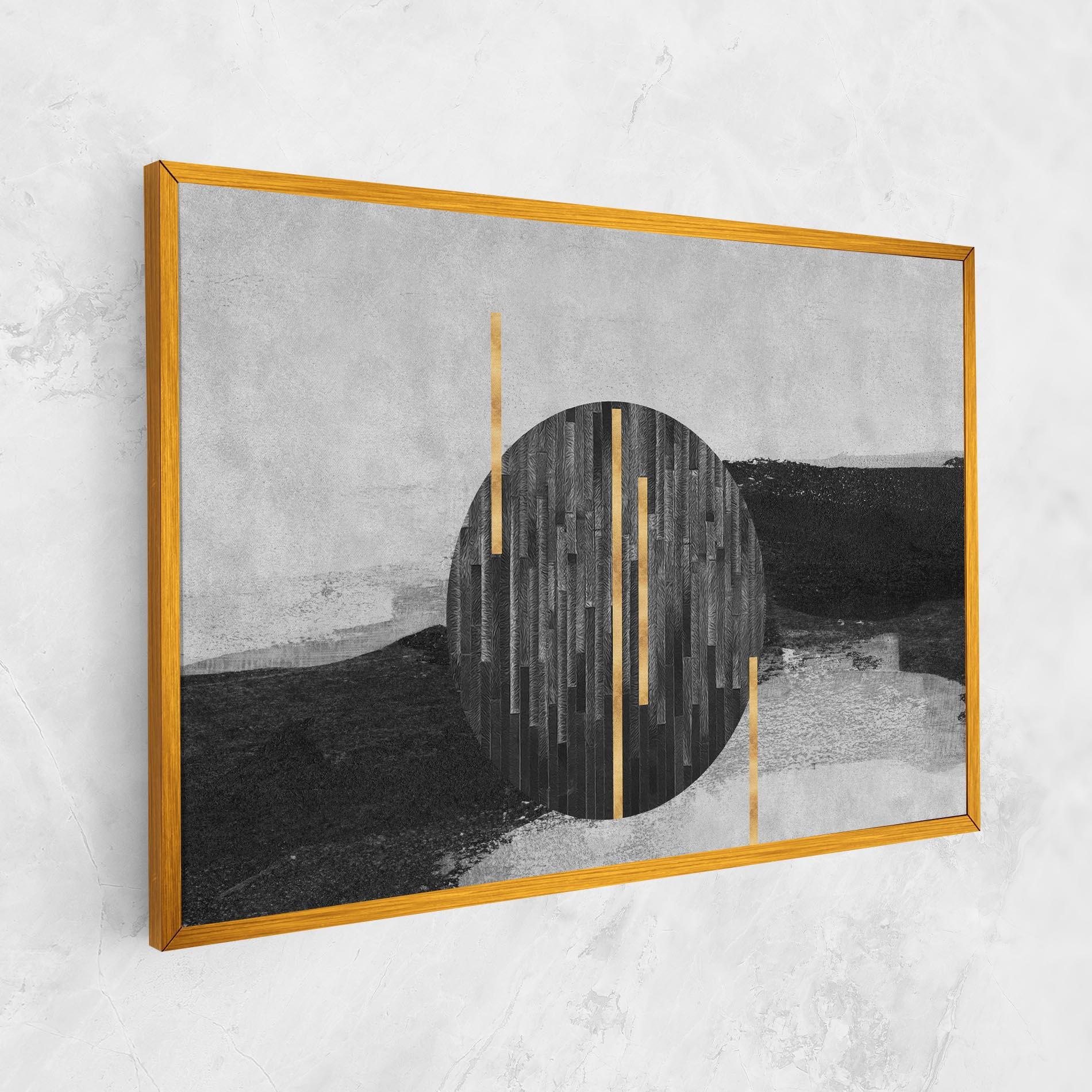 Tablou Canvas Modern Circle With Gold mockup 1