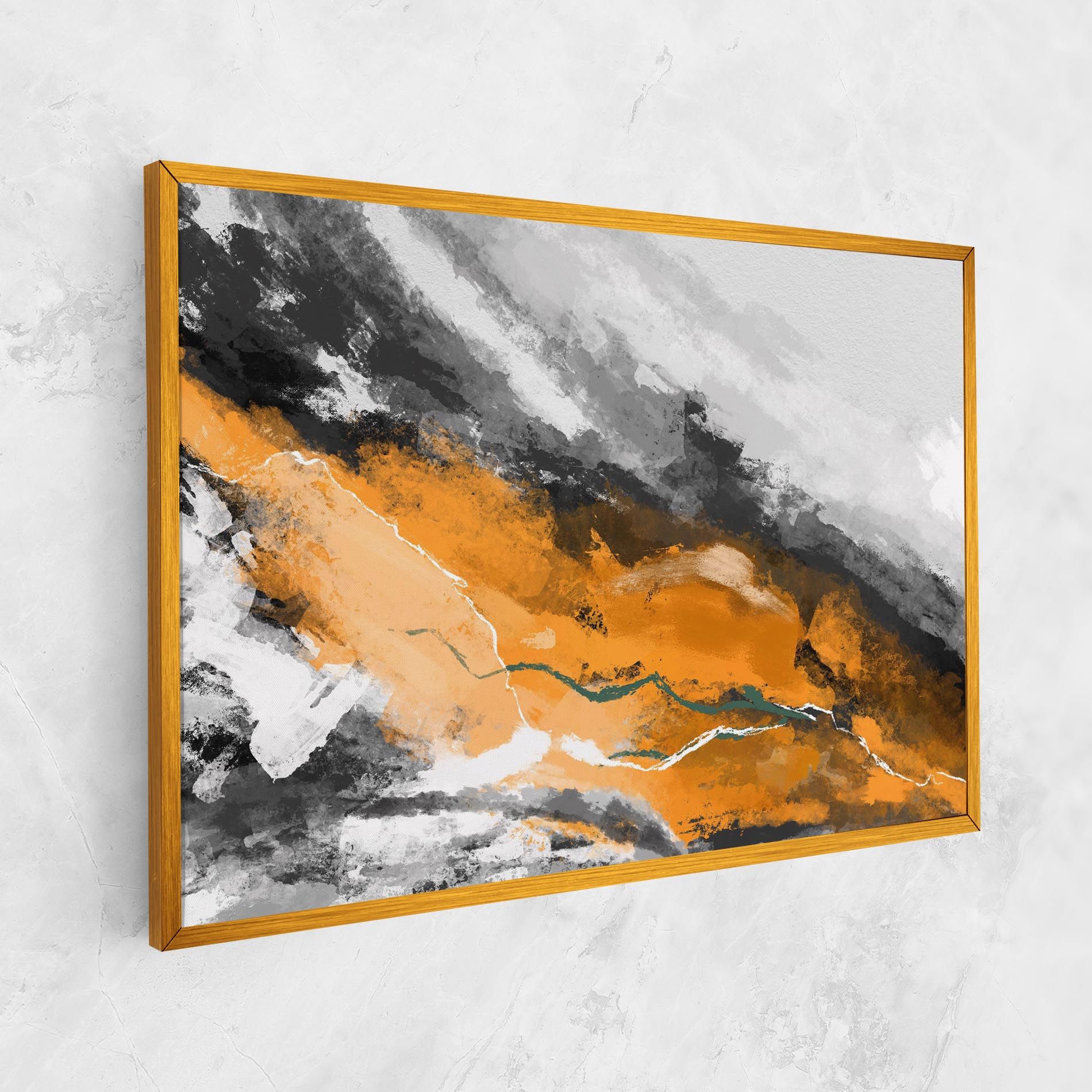 Tablou Canvas Orange Painting River mockup 1