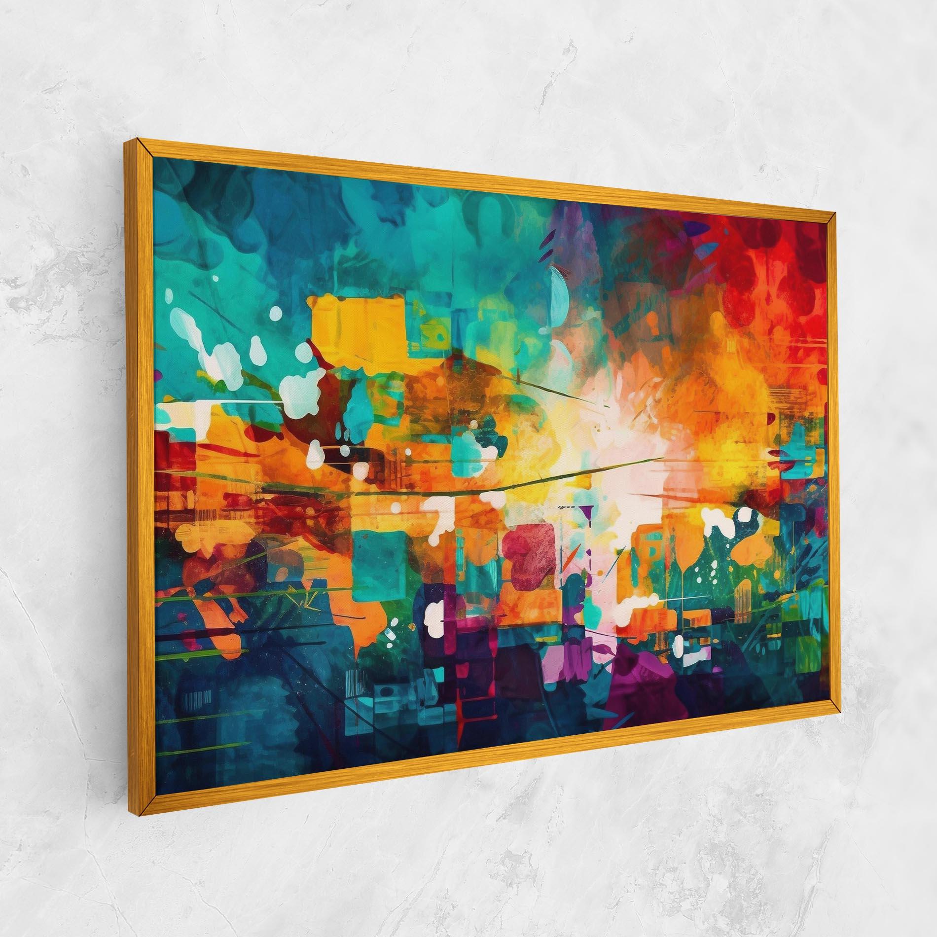 Tablou Canvas Vibrant Colors On Blue Background mockup 1