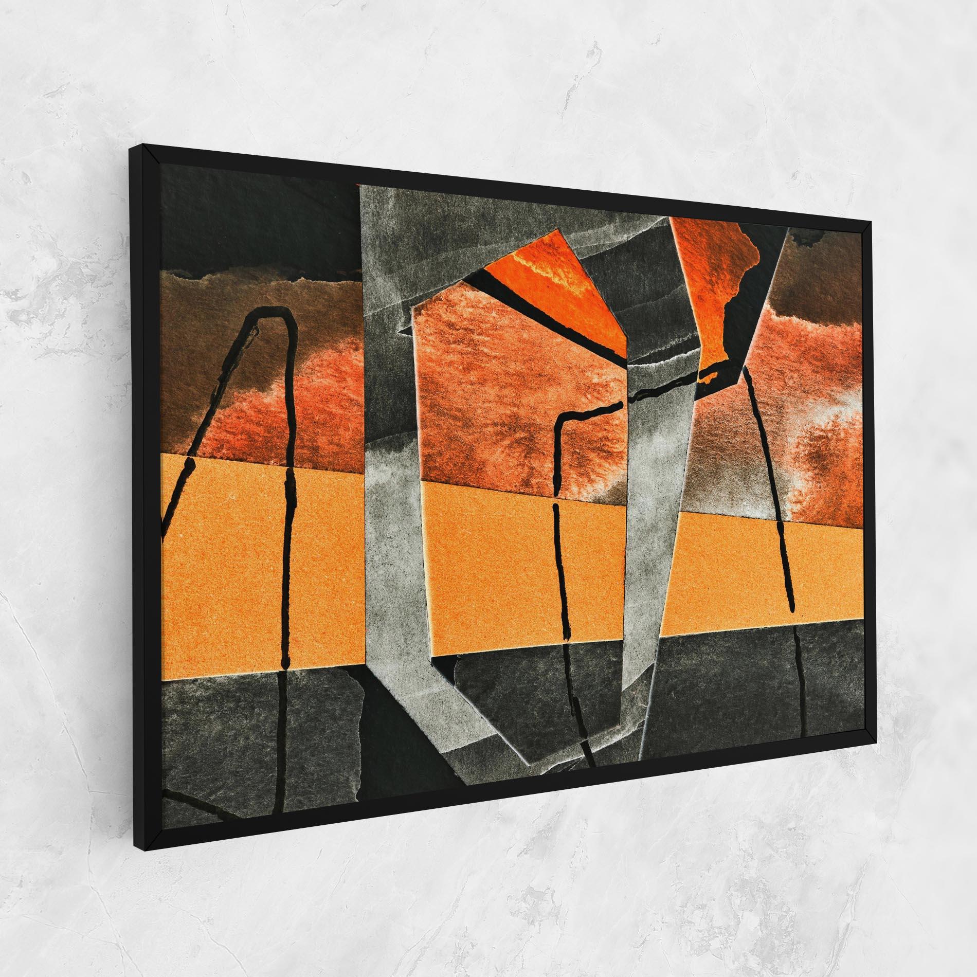 Tablou Canvas Abstract Grey Orange mockup 1