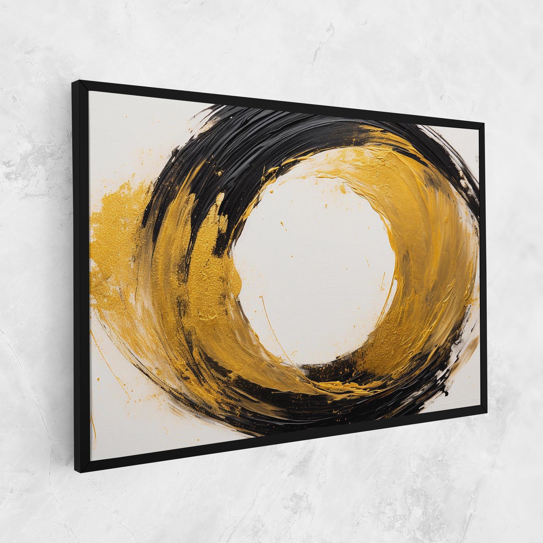 Tablou Canvas Circle From Gold And Black mockup 1