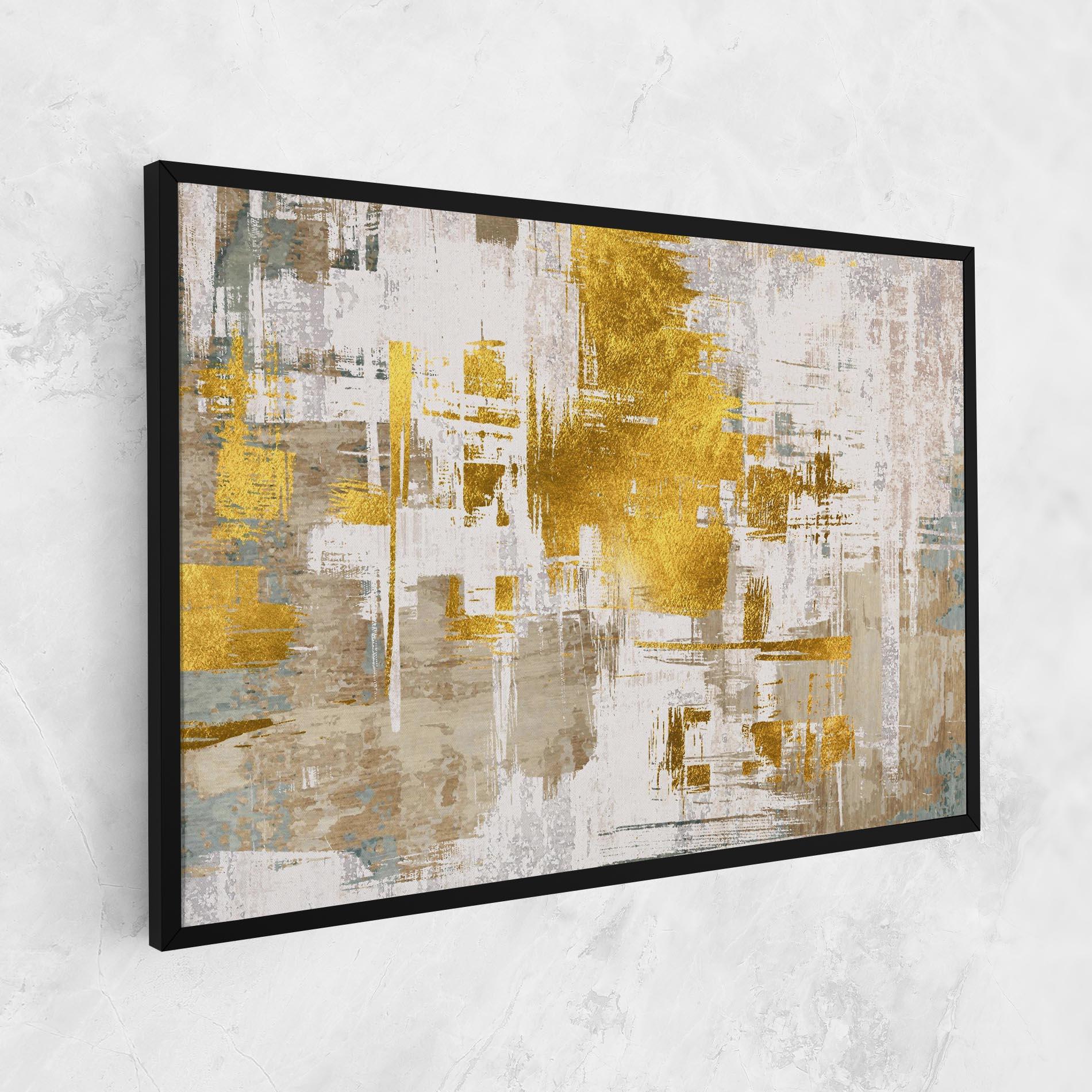 Tablou Canvas Gold And White Brush mockup 1