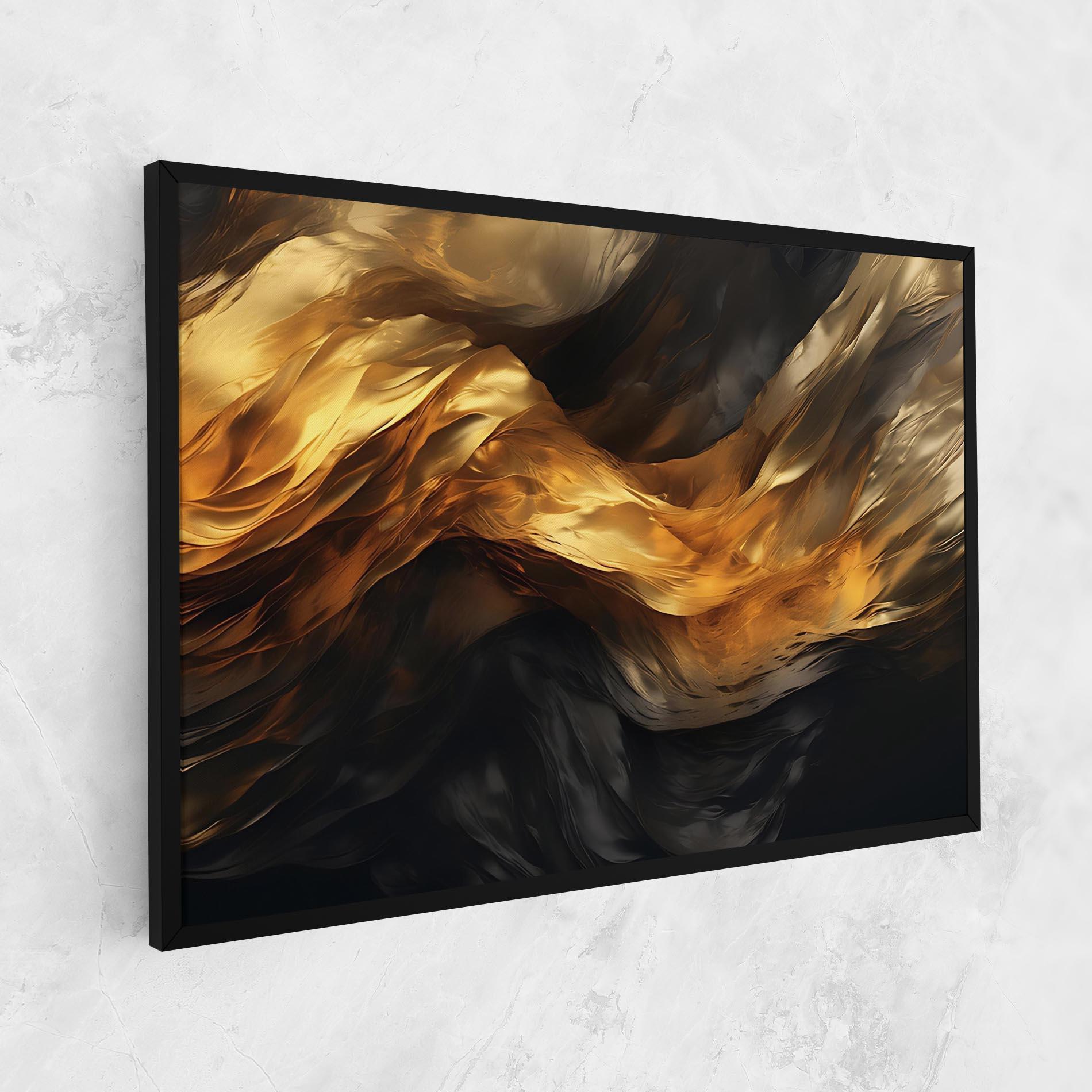 Tablou Canvas Golden Waves With Black mockup 1