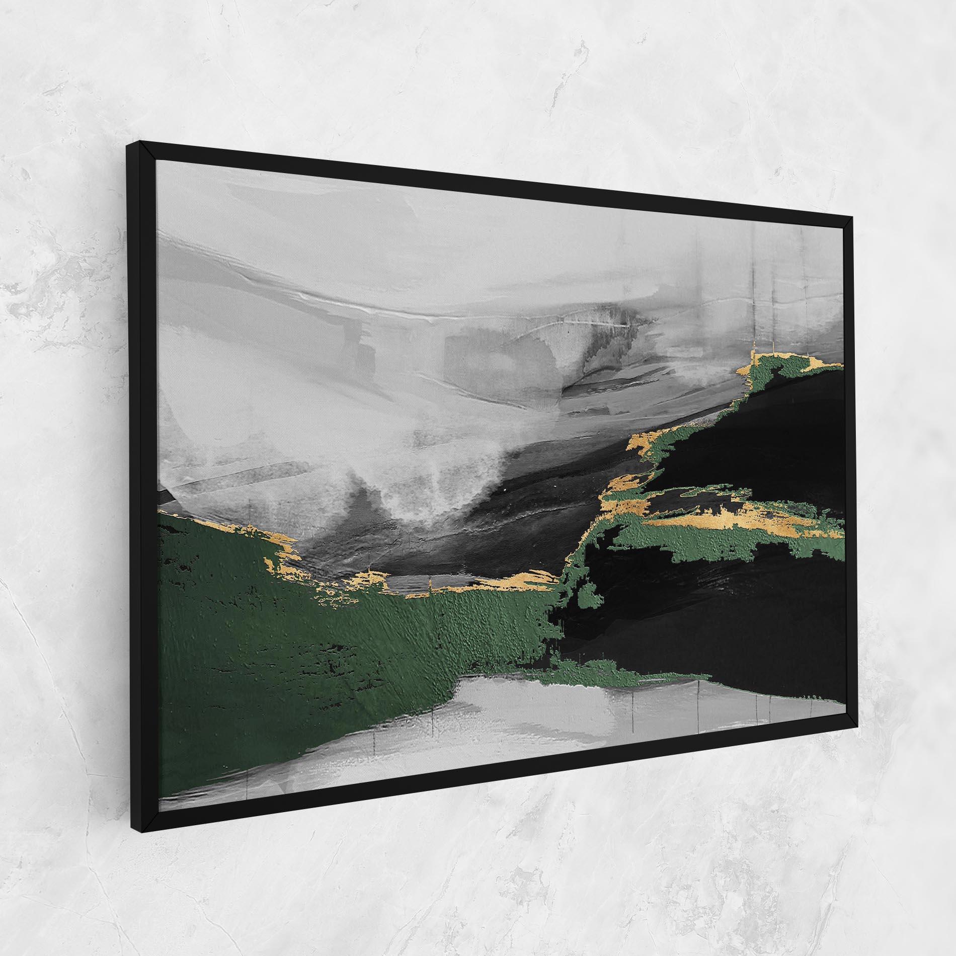 Tablou Canvas Grey With Green Painting mockup 1