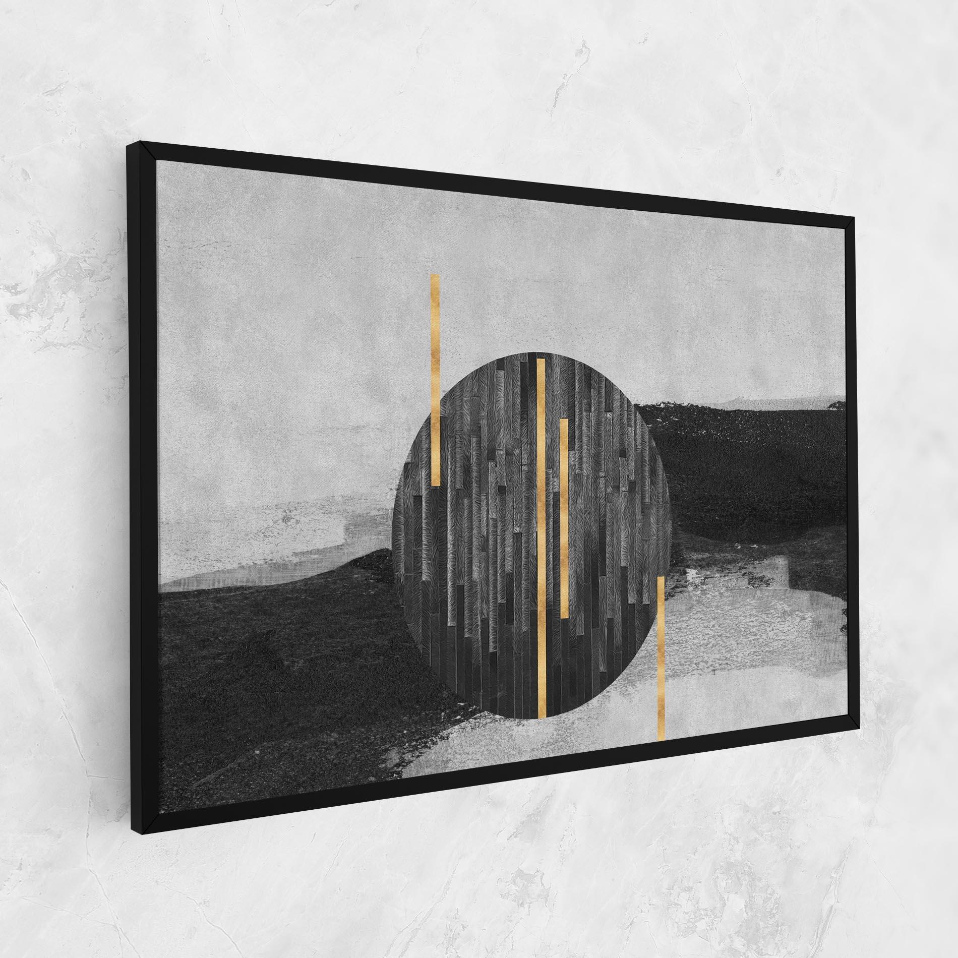 Tablou Canvas Modern Circle With Gold mockup 1