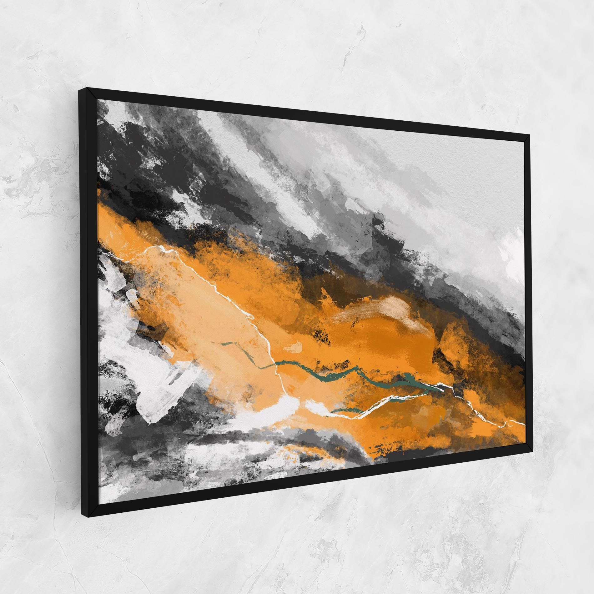Tablou Canvas Orange Painting River mockup 1