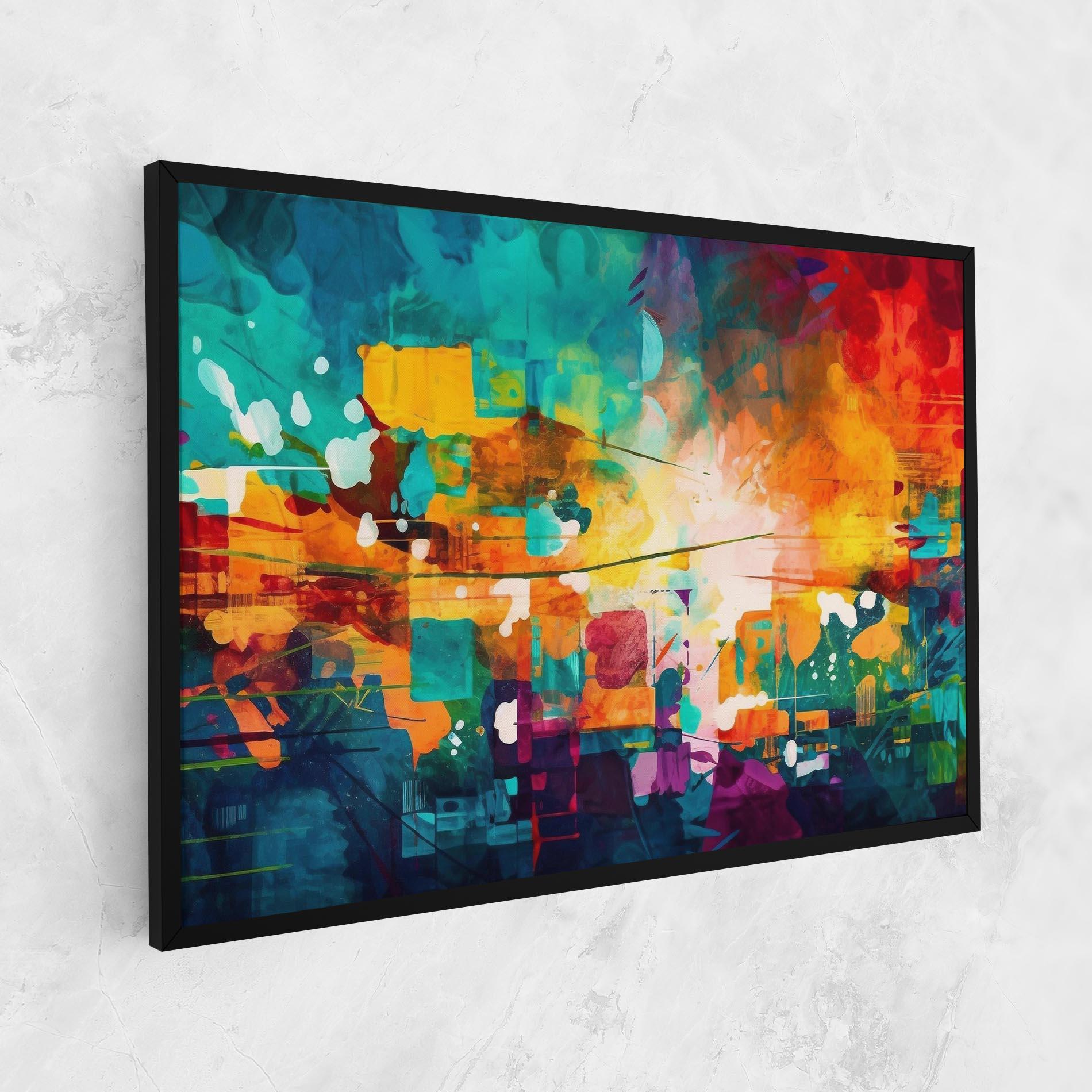 Tablou Canvas Vibrant Colors On Blue Background mockup 1