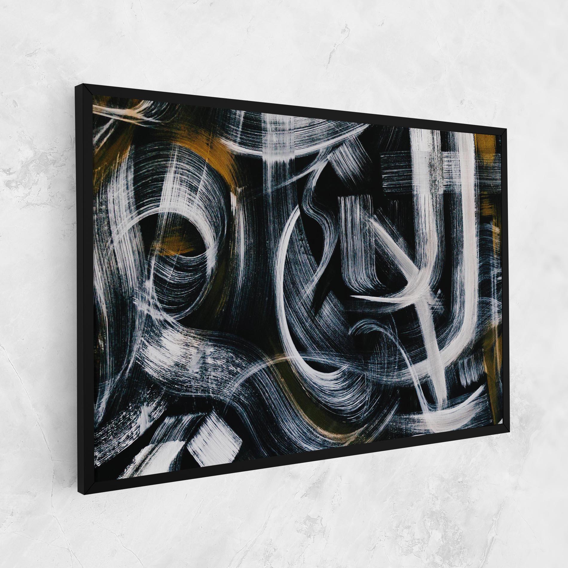 Tablou Canvas White Brush Lines mockup 1