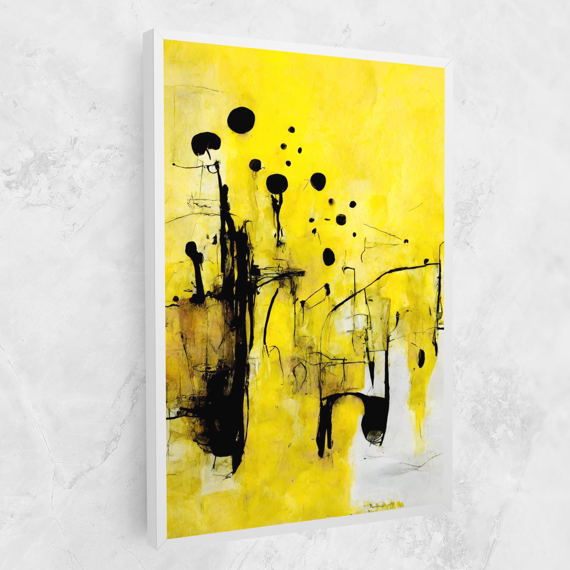 Tablou Canvas Abstract Black Yellow mockup 1