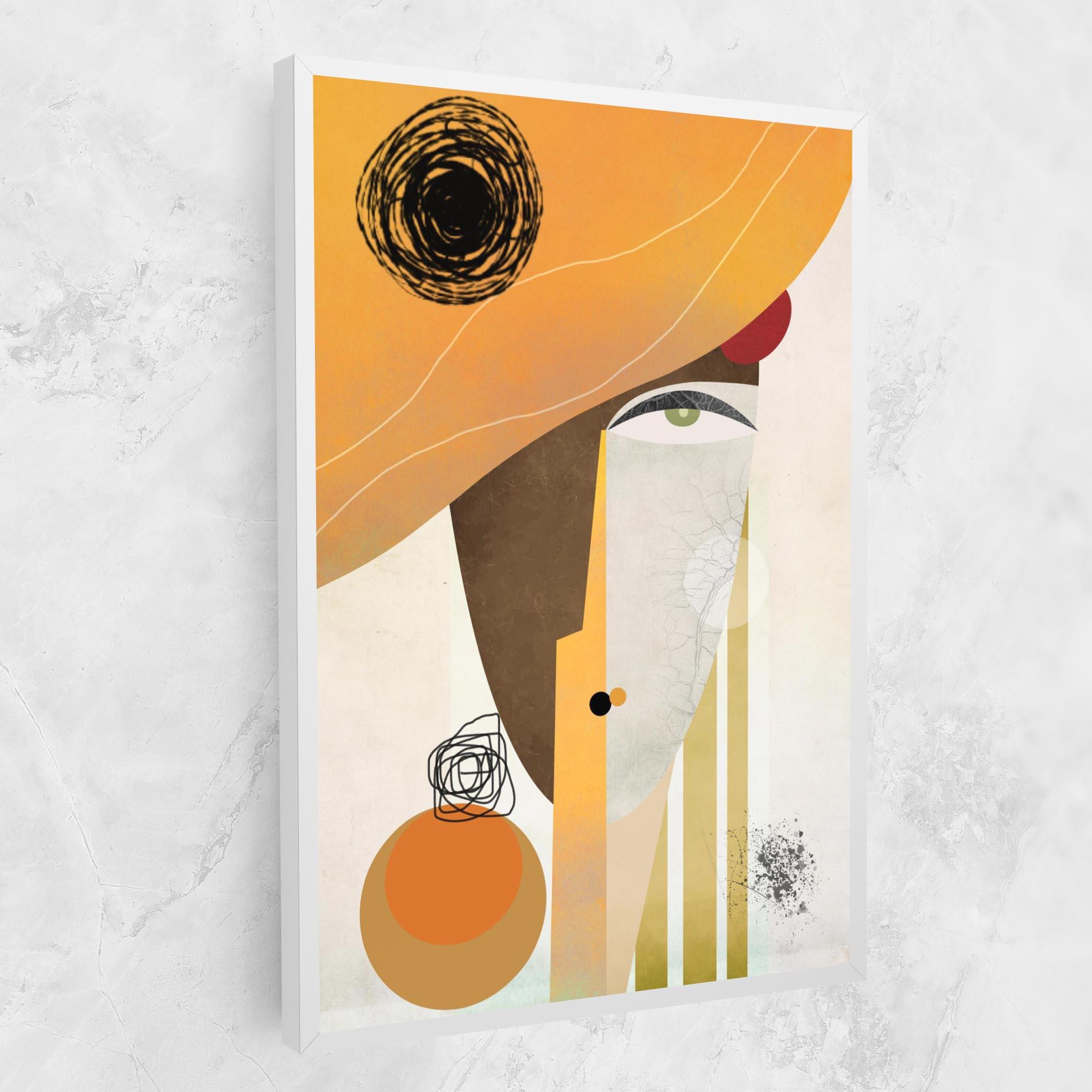 Tablou Canvas Abstract Orange Face mockup 1